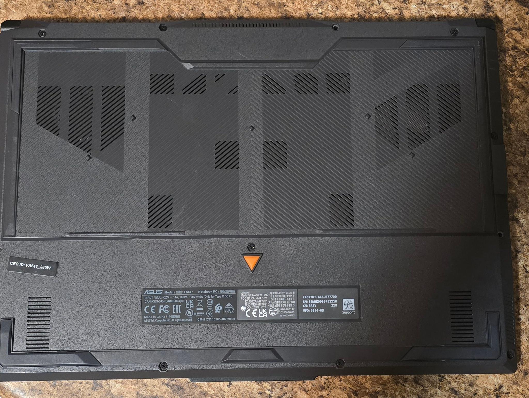 ASUS TUF 16" gaming laptop