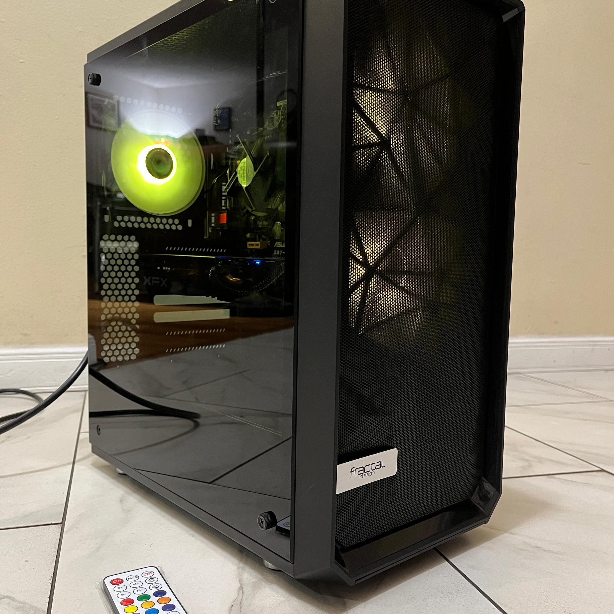 🟢🔥 Budget Gaming PC – RGB Case w/ Remote - Intel i5-4440, AMD RX 580, 1 TB Storage & 12 GB RAM 🖥️🔵