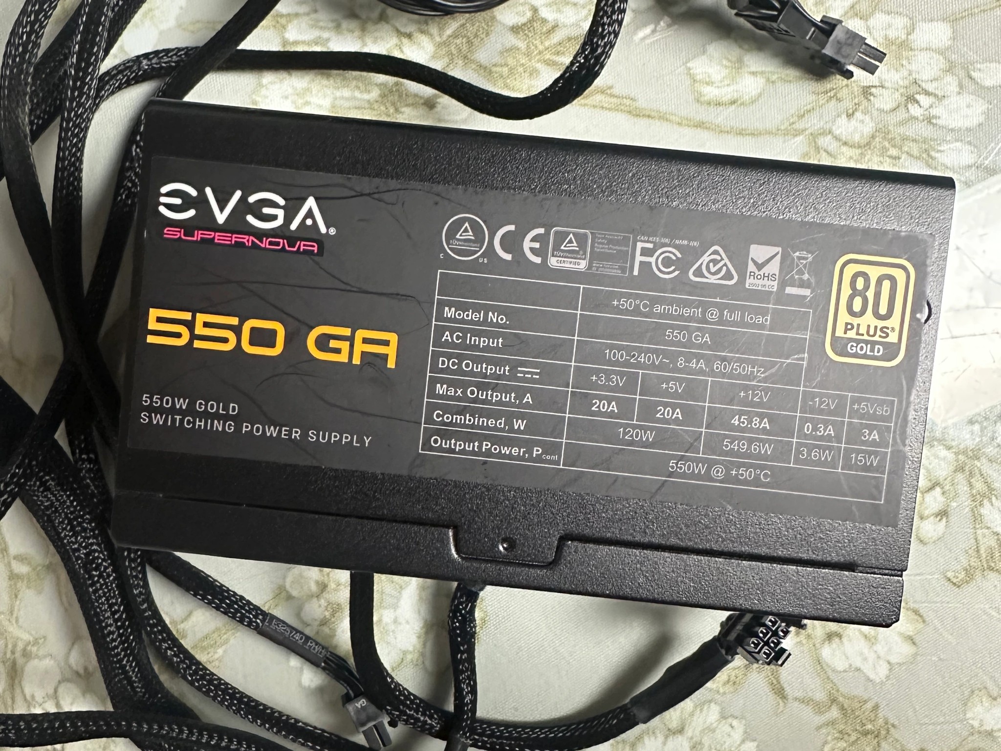 EVGA SuperNOVA 550 GA – 80+ Gold, Fully Modular PSU