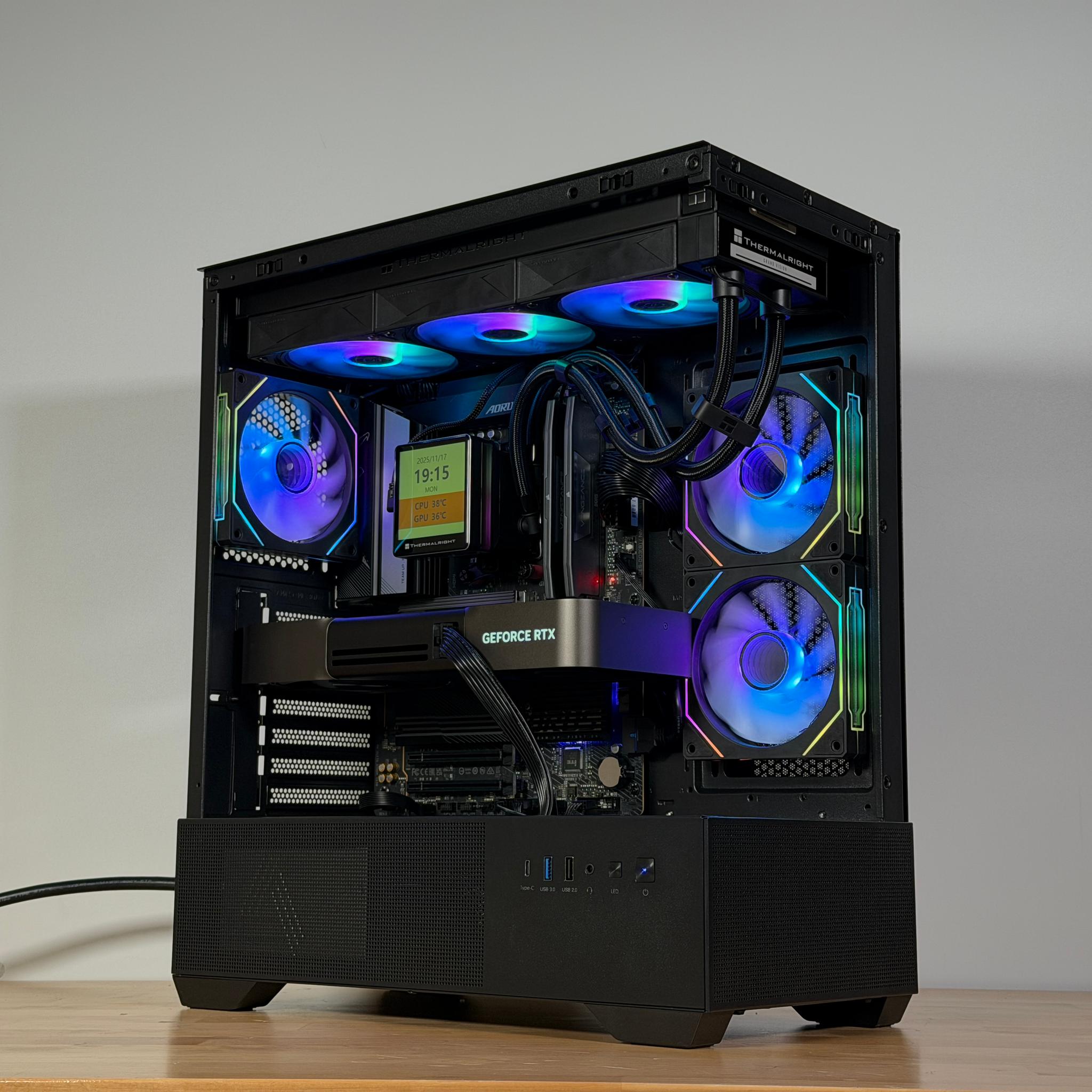 RTX 5090 Ryzen 7 9800x3d Gaming PC 4TB SSD 96GB DDR5