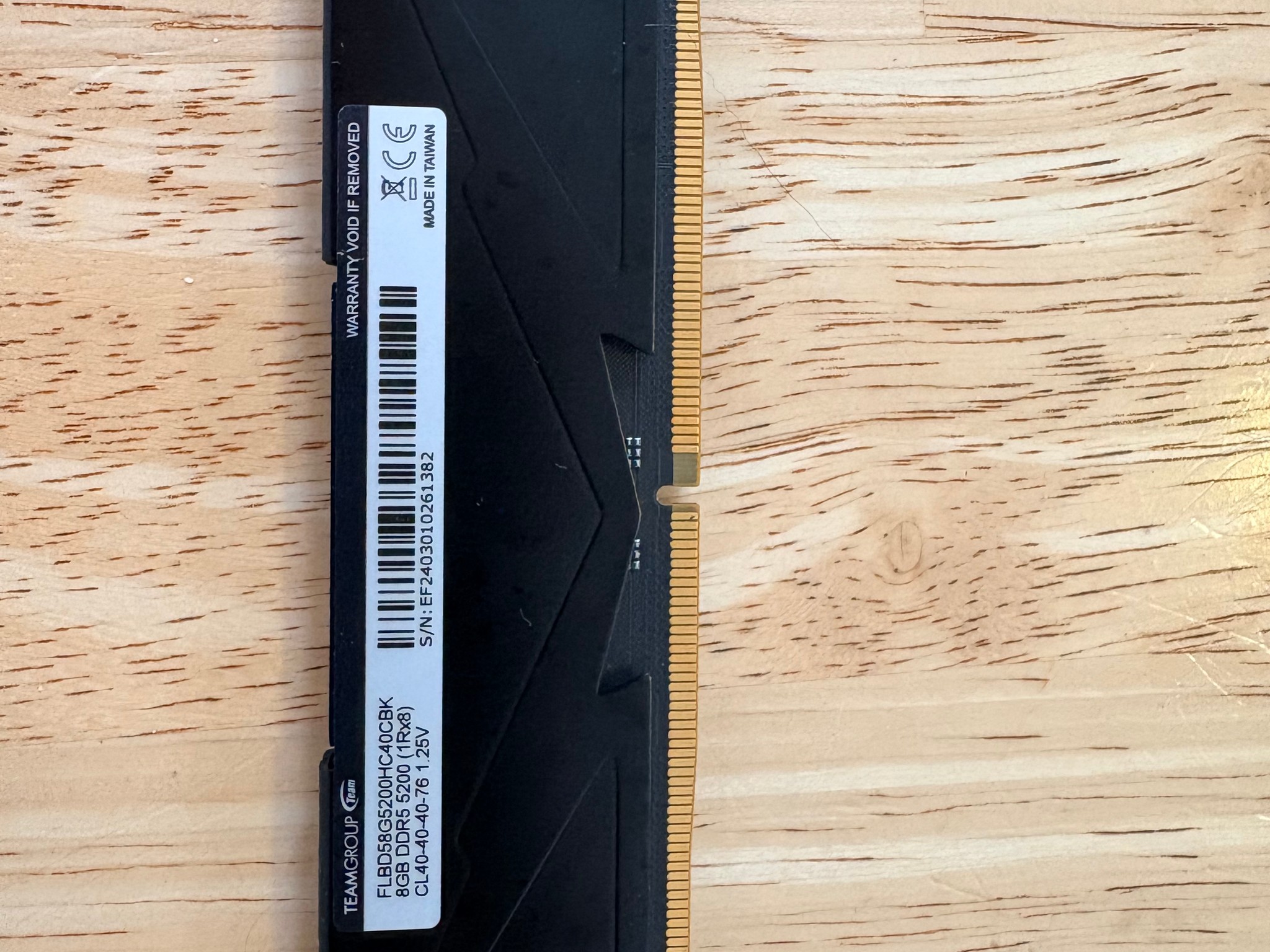 TeamGroup T-Force Vulcan 16GB (2x8GB) RAM DDR5 5200MHz FLBD58G6000HC38ABK