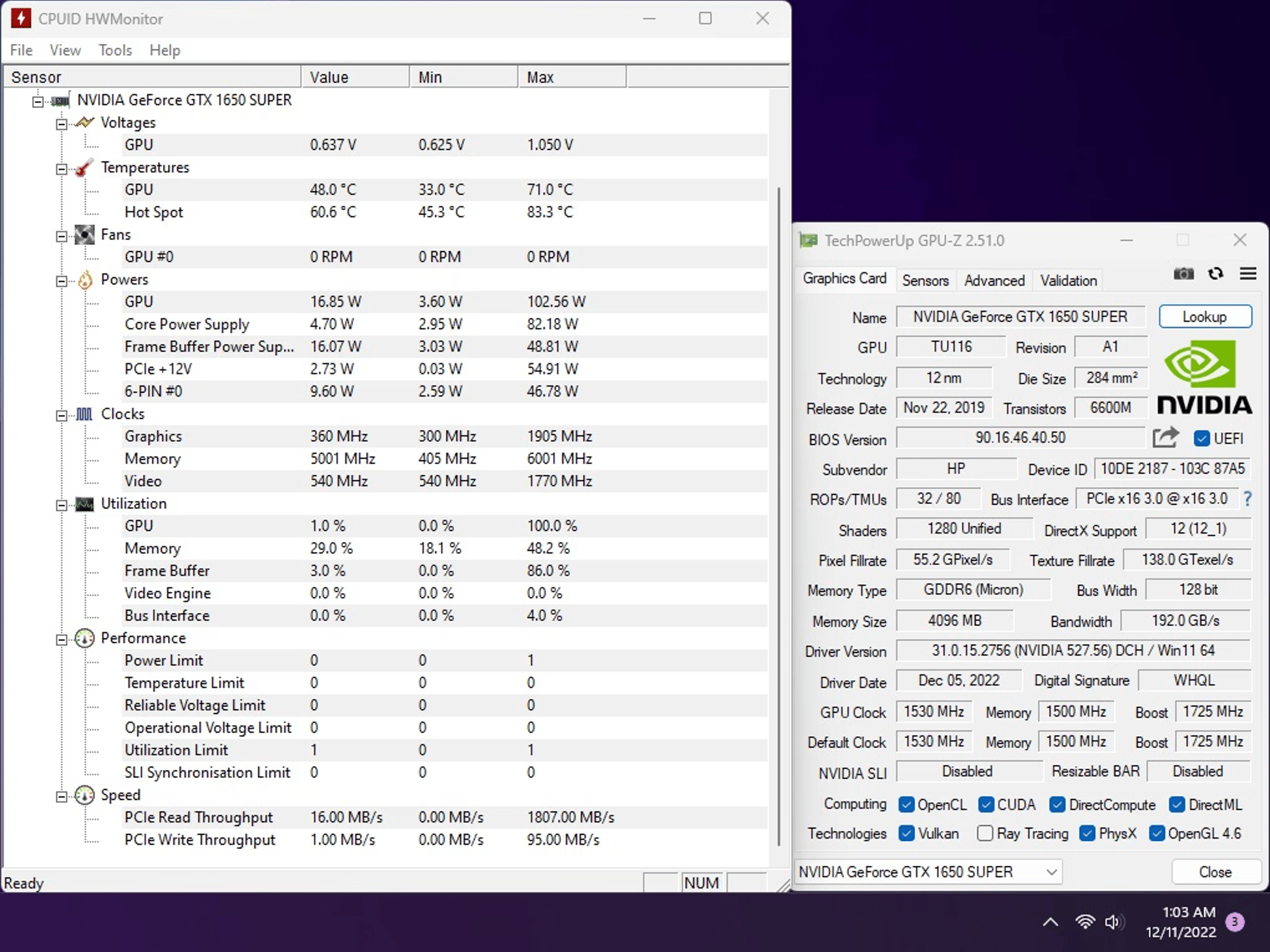 SFF Nvidia GTX 1650 Super