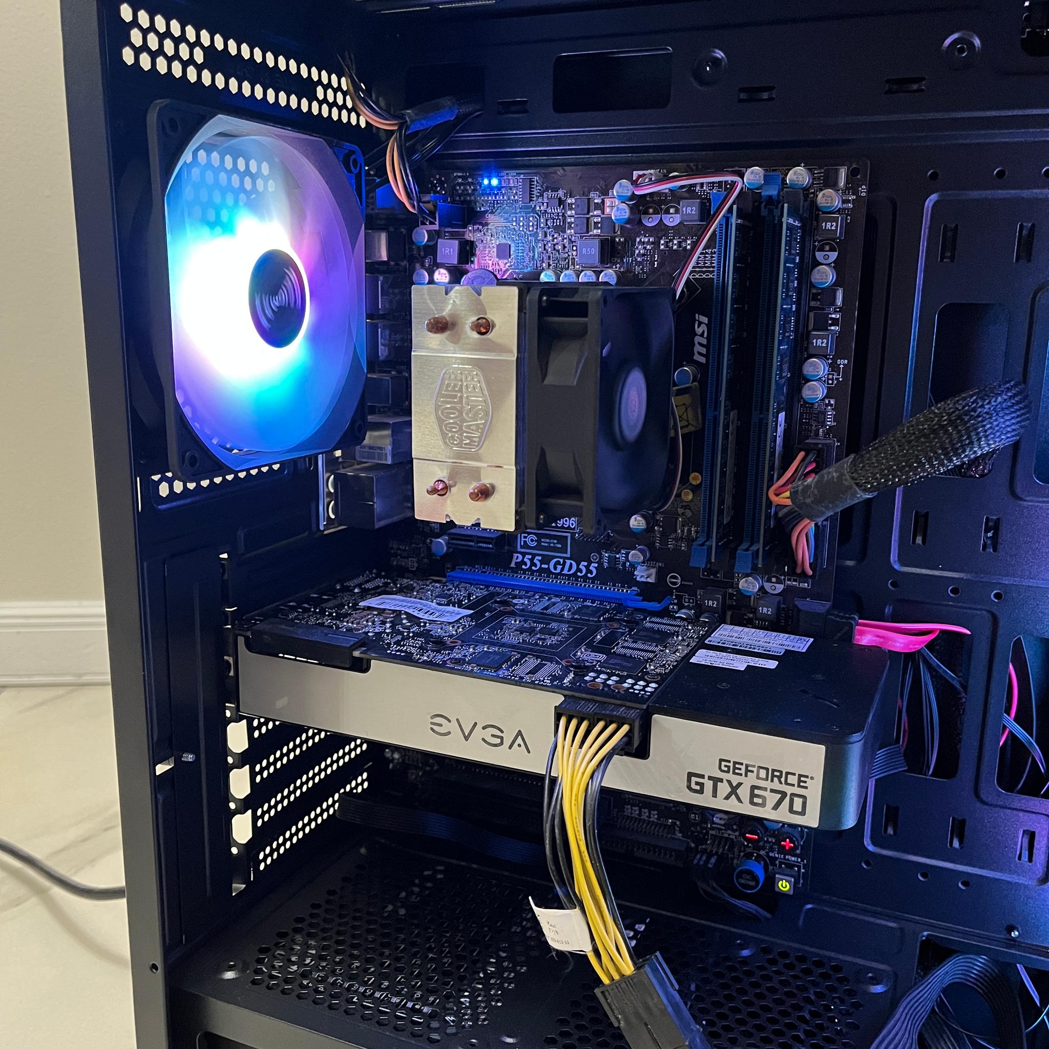 Super Budget Gaming PC - Intel i5-750, NVIDIA GTX 670, 16GB RAM, 756GB Storage, w/ Wi-Fi & BT