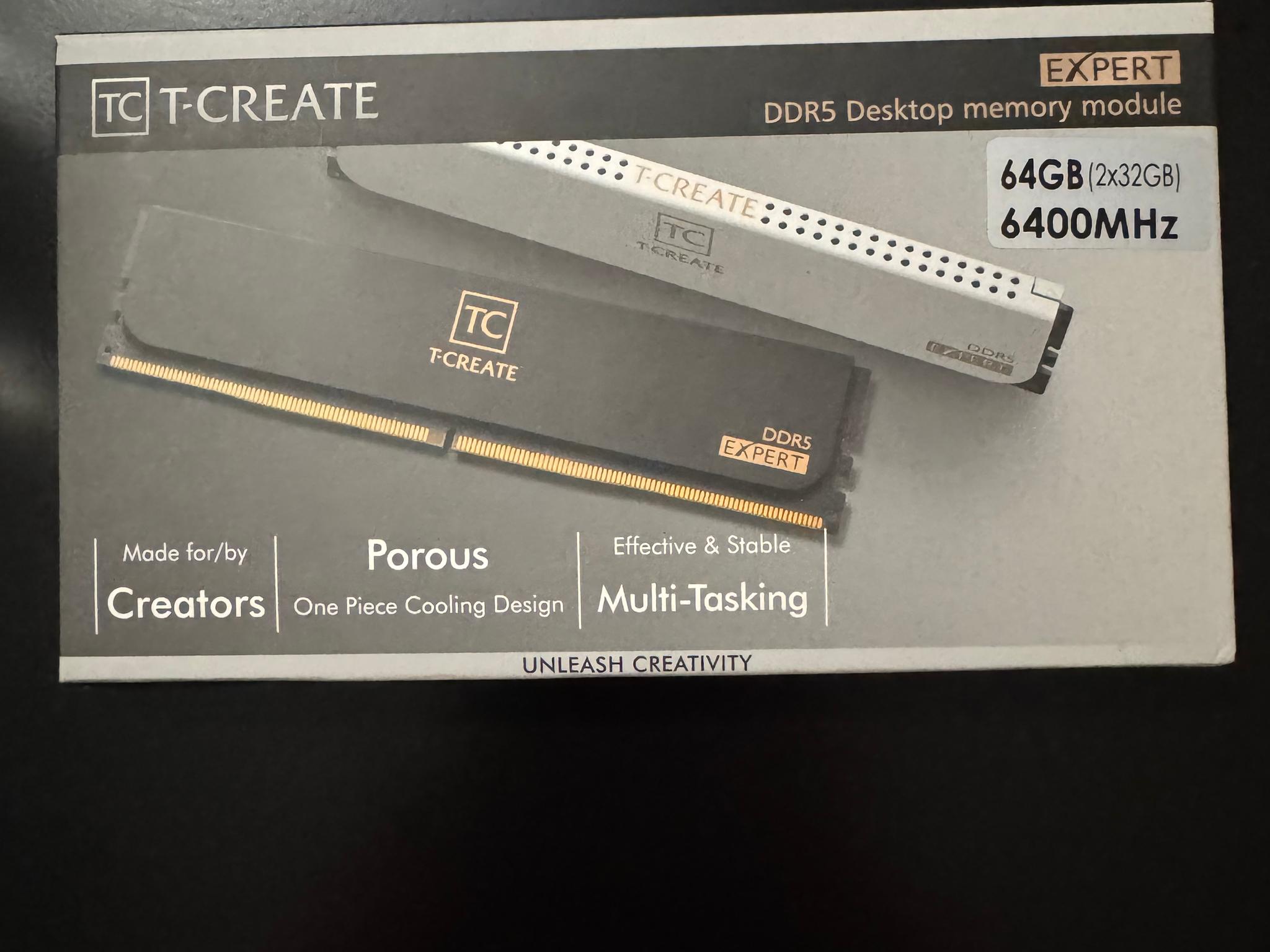 TEAMGROUP T-Create Expert 10L DDR5 RAM 64GB (2 x 32GB) CL34 6400MHz White