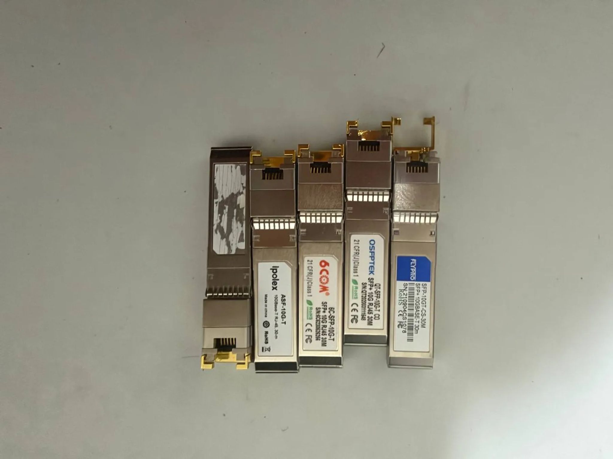 5× SFP+ to 10GBASE-T RJ45 Transceivers
