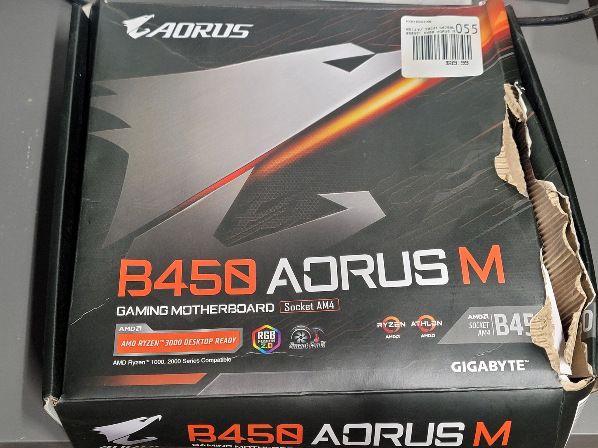 GIgabyte B450 Aourus M Micro ATX MOBO with latest bios