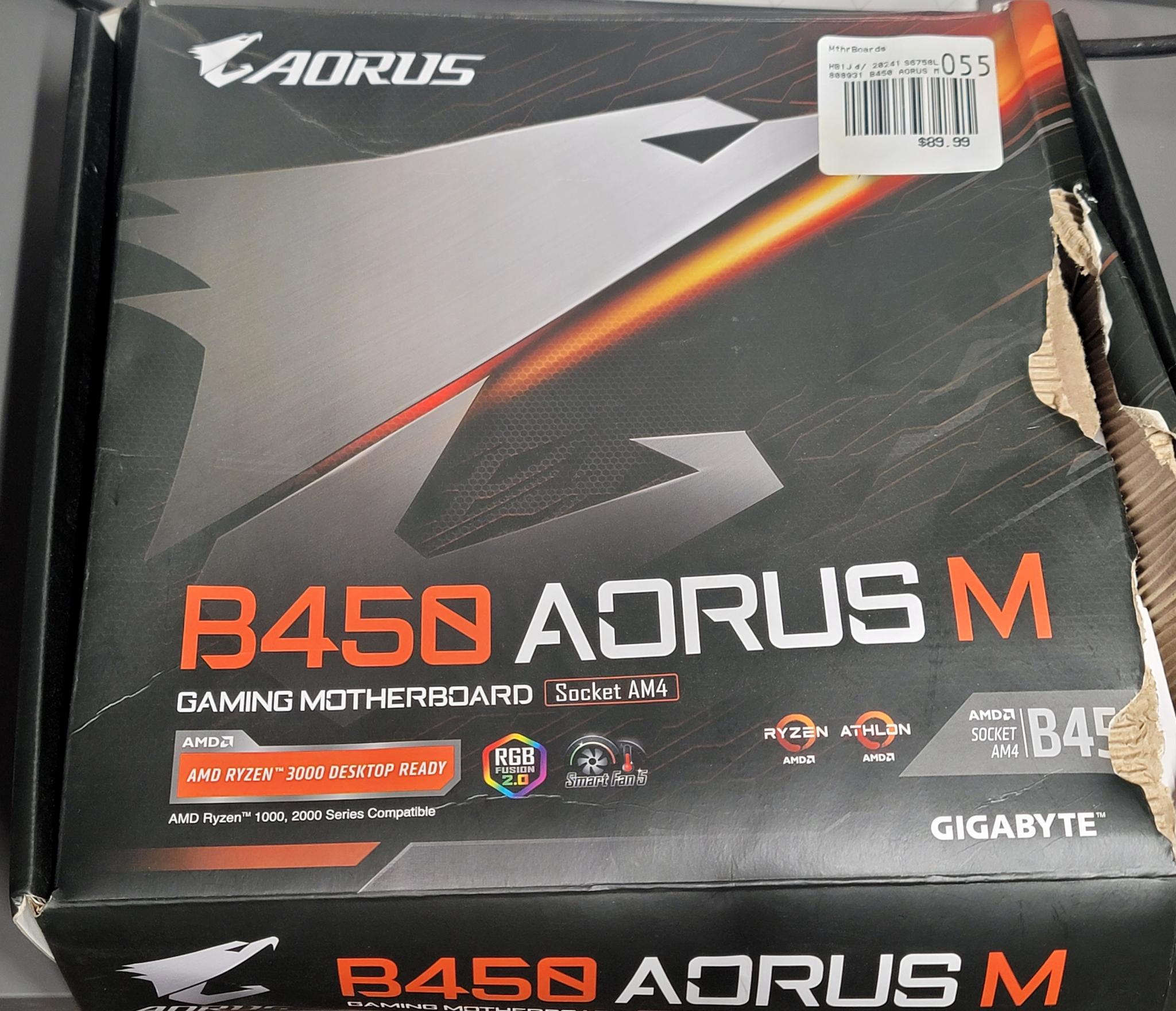 GIgabyte B450 Aourus M Micro ATX MOBO with latest bios