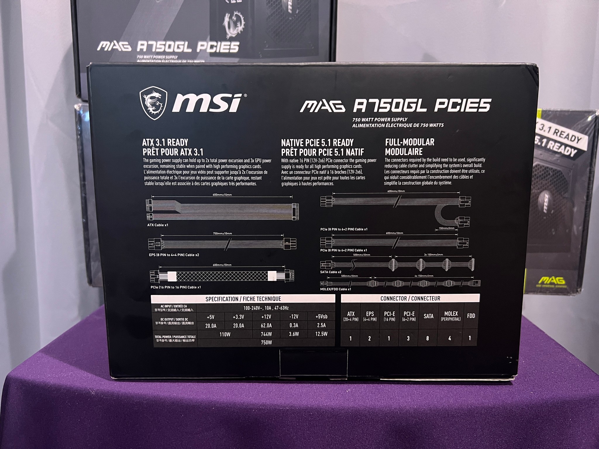 3x MSI Mag A750GL PCIE5 PSU 750W Fully Modular Power Supply 80+Gold | QUESTIONS MESSAGE ME!