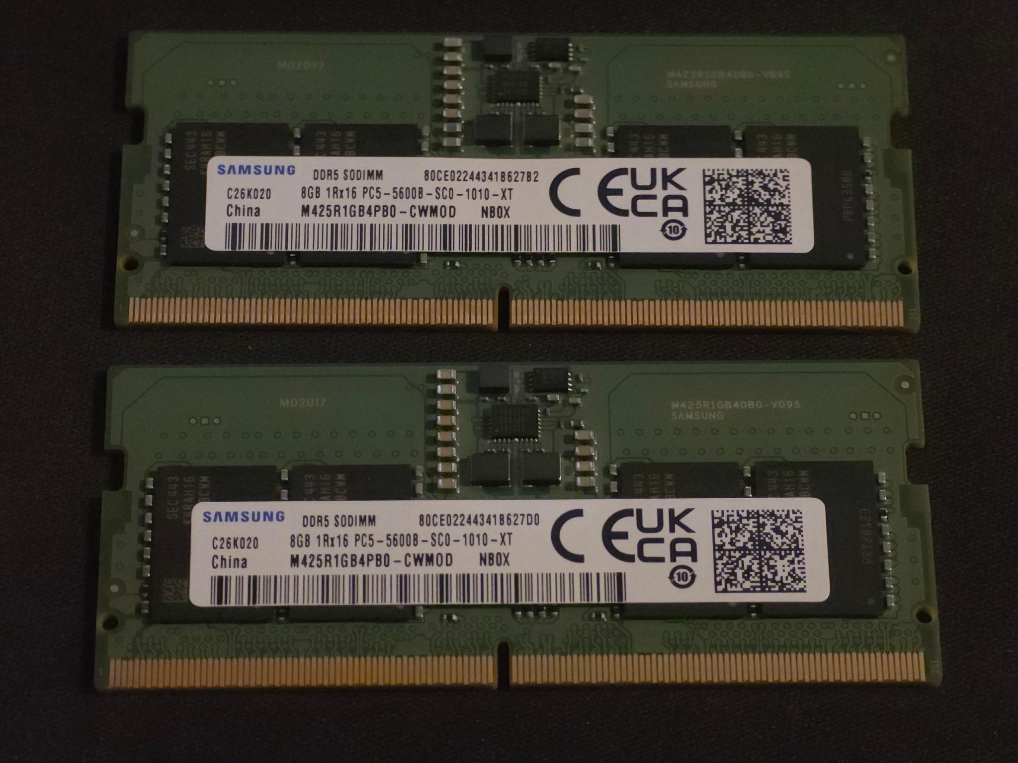 Samsung 16GB DDR5 5600MT/s "5600MHZ" (2X8GB)