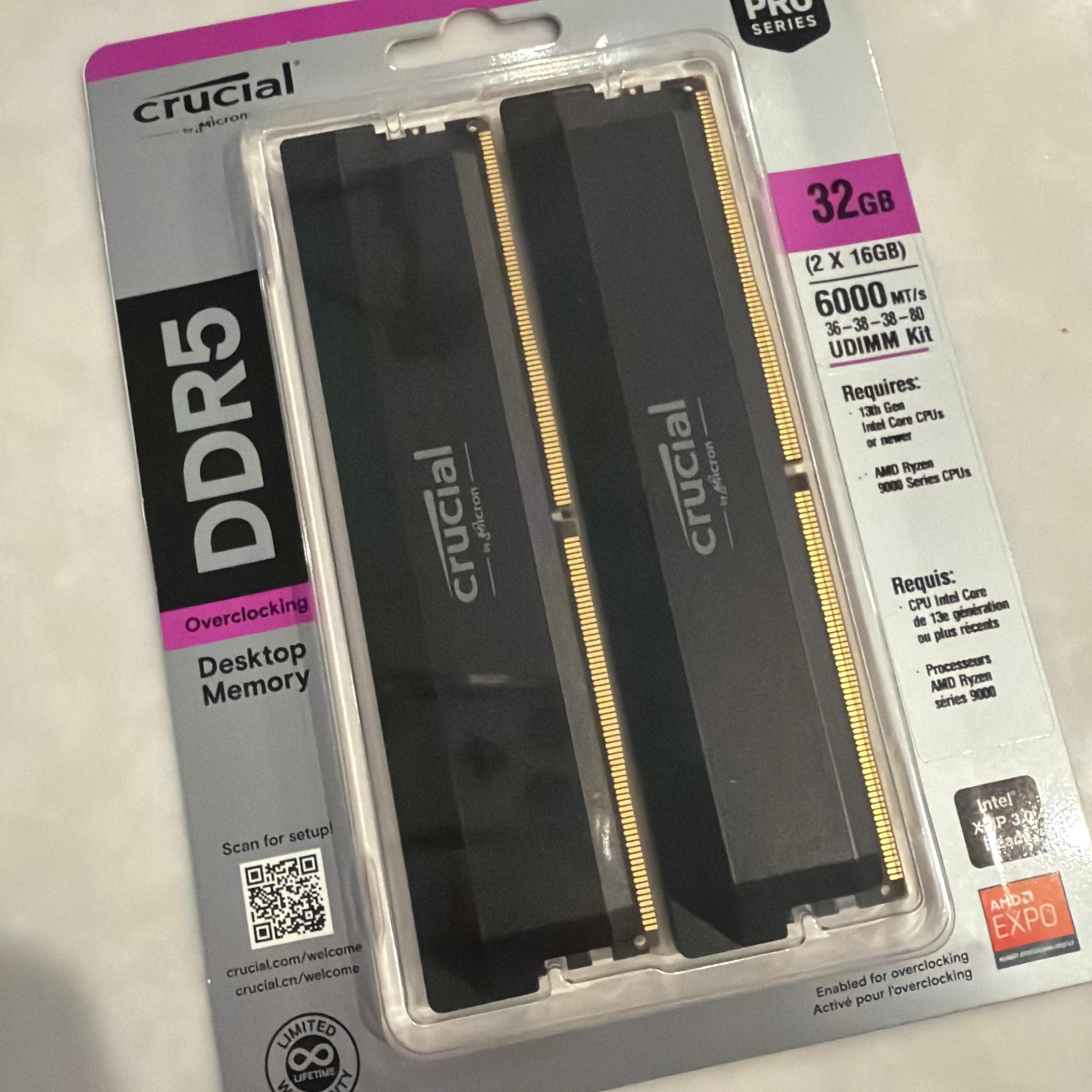 Crucial Pro OC 32gb DDR5 RAM