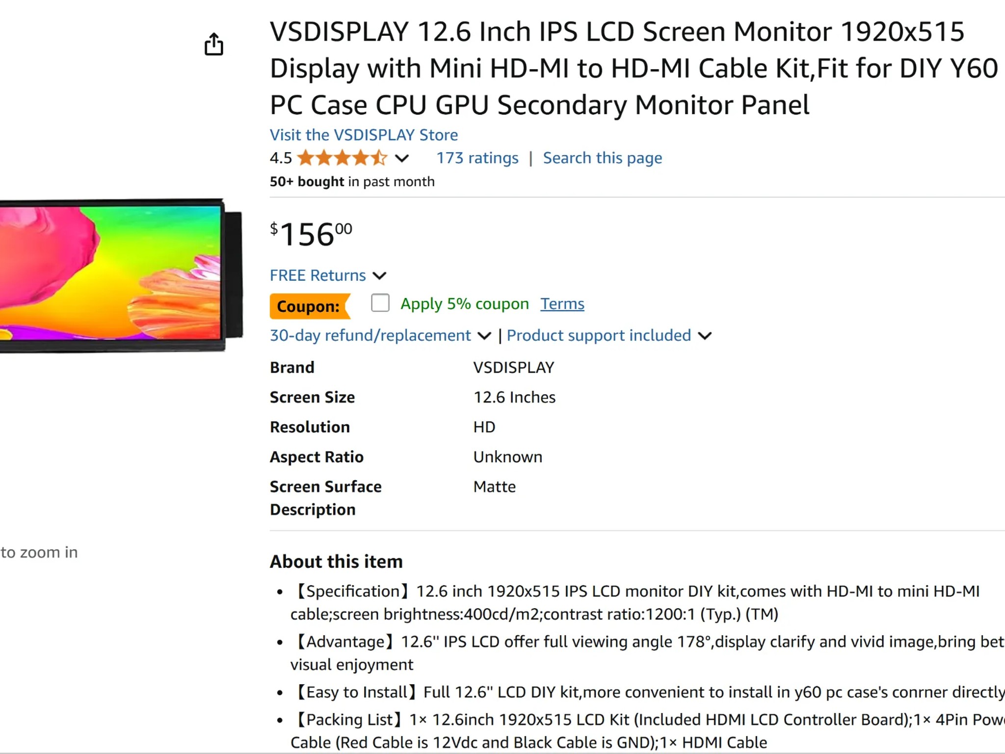 12VHPWR (12+4 pin) ARGB Strimmer cable + HYTE Y60 LCD DISPLAY 12.6in BRAND NEW + Lian Li Strimmer