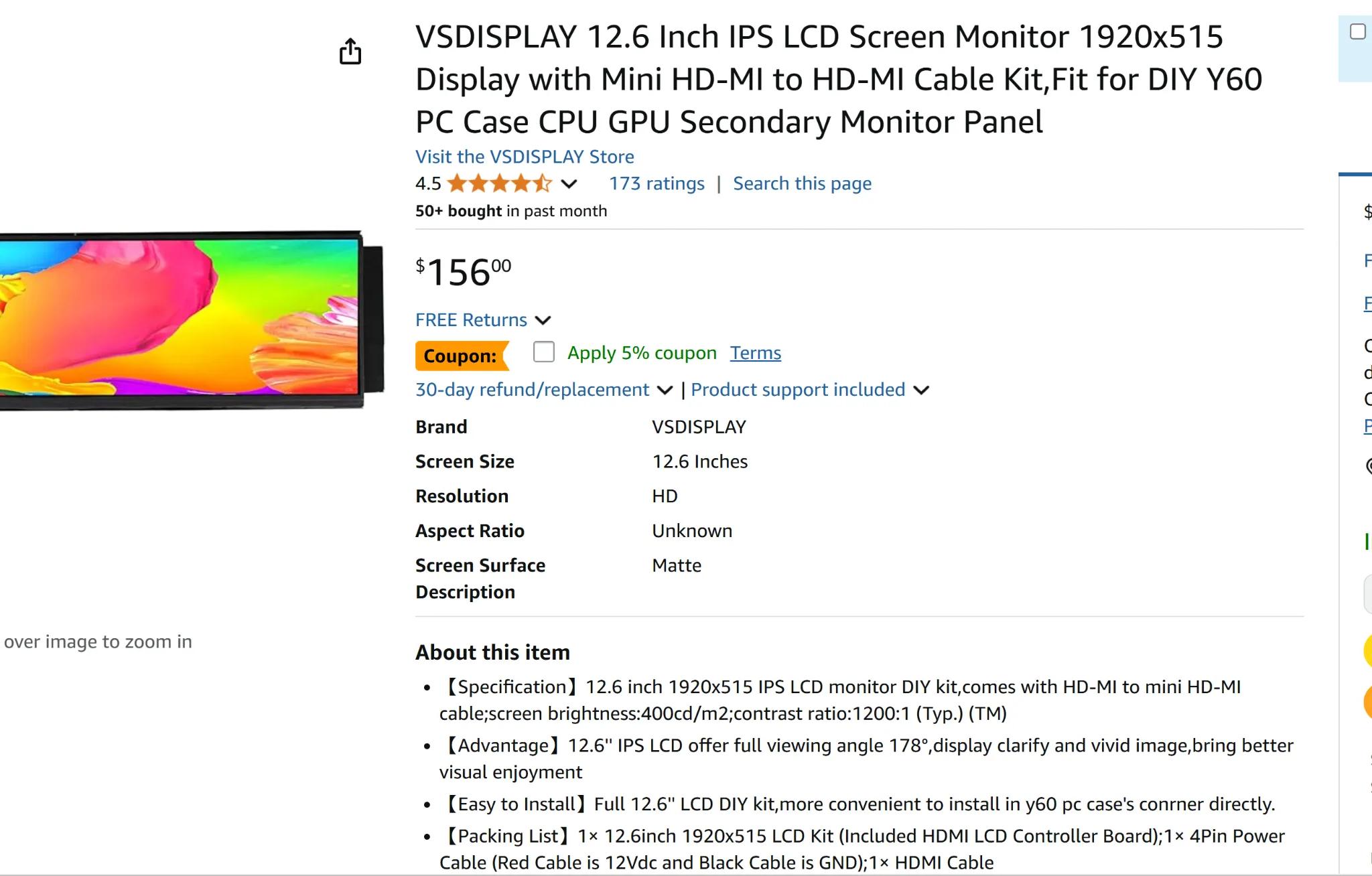 12VHPWR (12+4 pin) ARGB Strimmer cable + HYTE Y60 LCD DISPLAY 12.6in BRAND NEW + Lian Li Strimmer