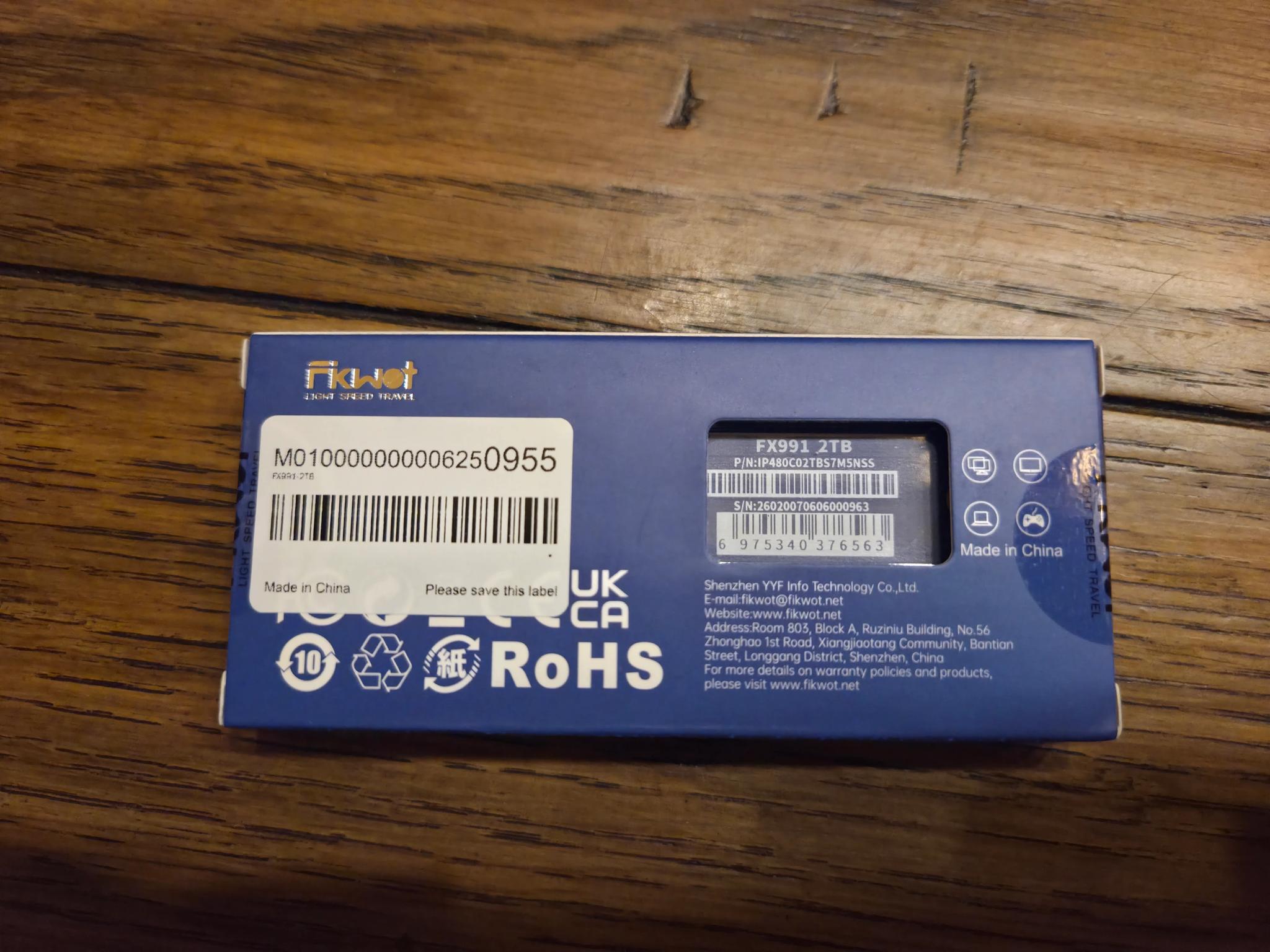 FIKWOT FX991 2TB M.2 SSD, PCIe Gen 4x4 (Up to 7100MB/s)
