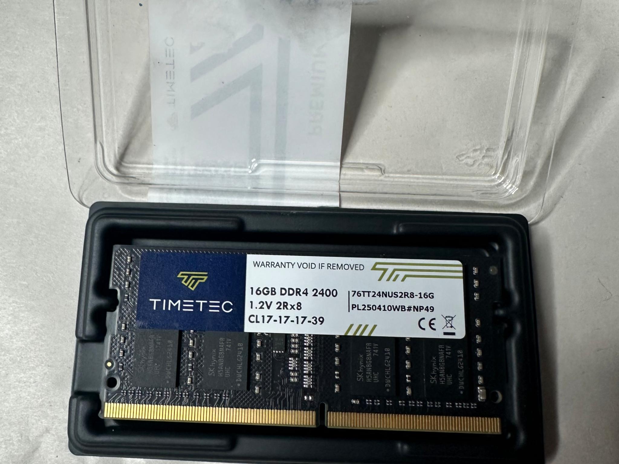 Timetec 16GB DDR4 2400MHz PC4-19200 Non-ECC Unbuffered 1.2V CL17