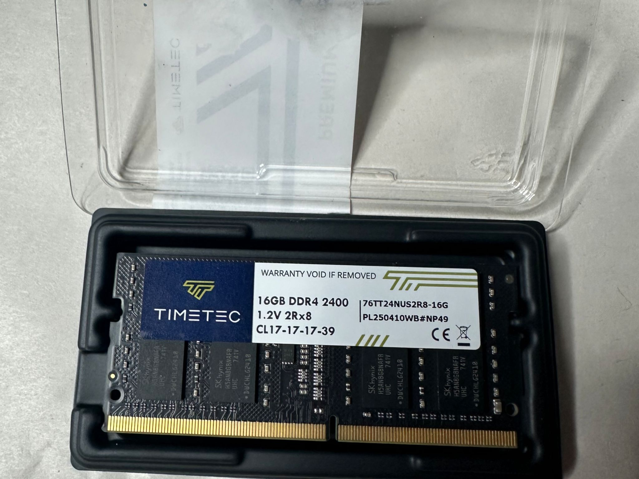Timetec 16GB DDR4 2400MHz PC4-19200 Non-ECC Unbuffered 1.2V CL17