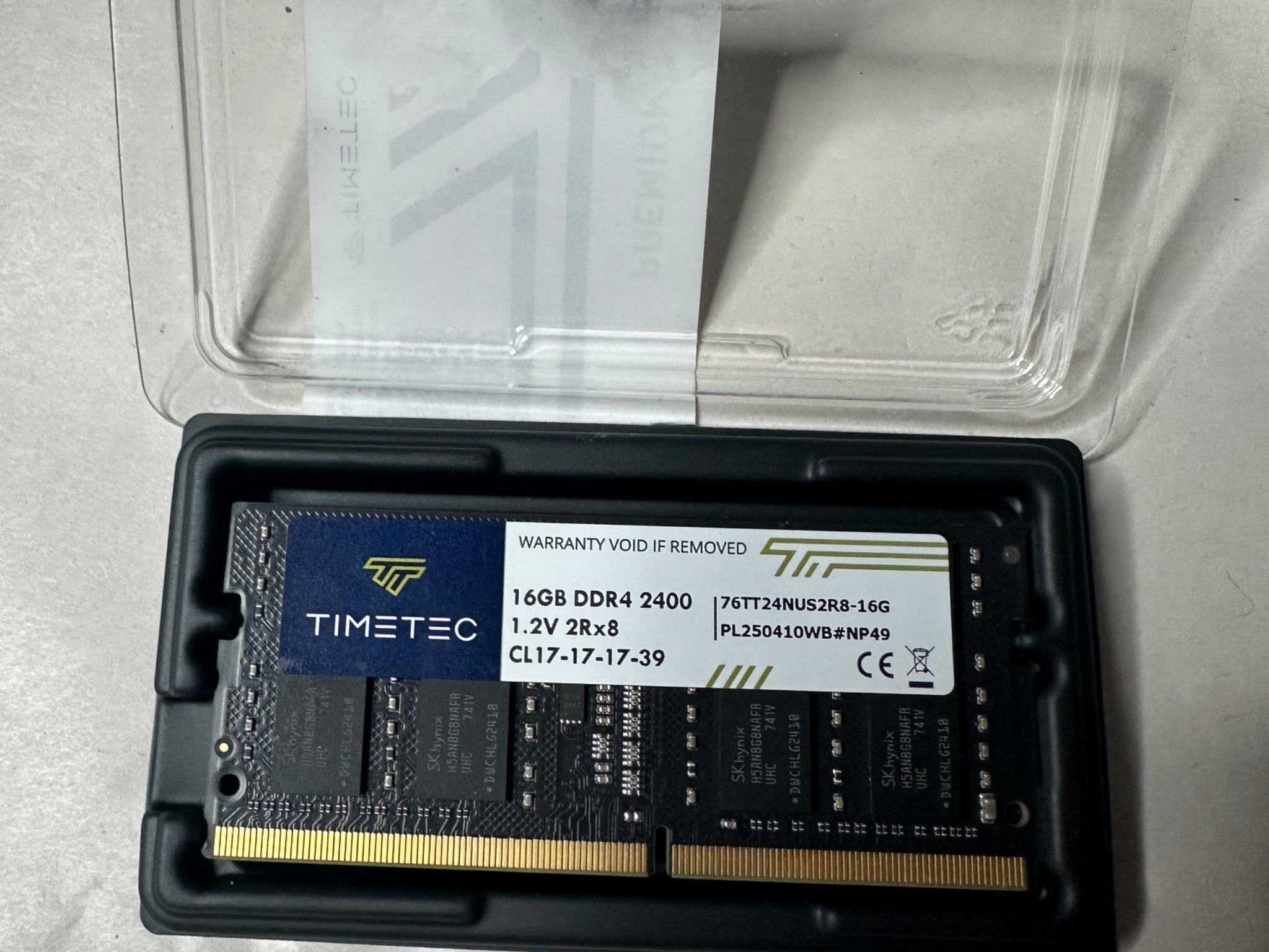 Timetec 16GB DDR4 2400MHz PC4-19200 Non-ECC Unbuffered 1.2V CL17