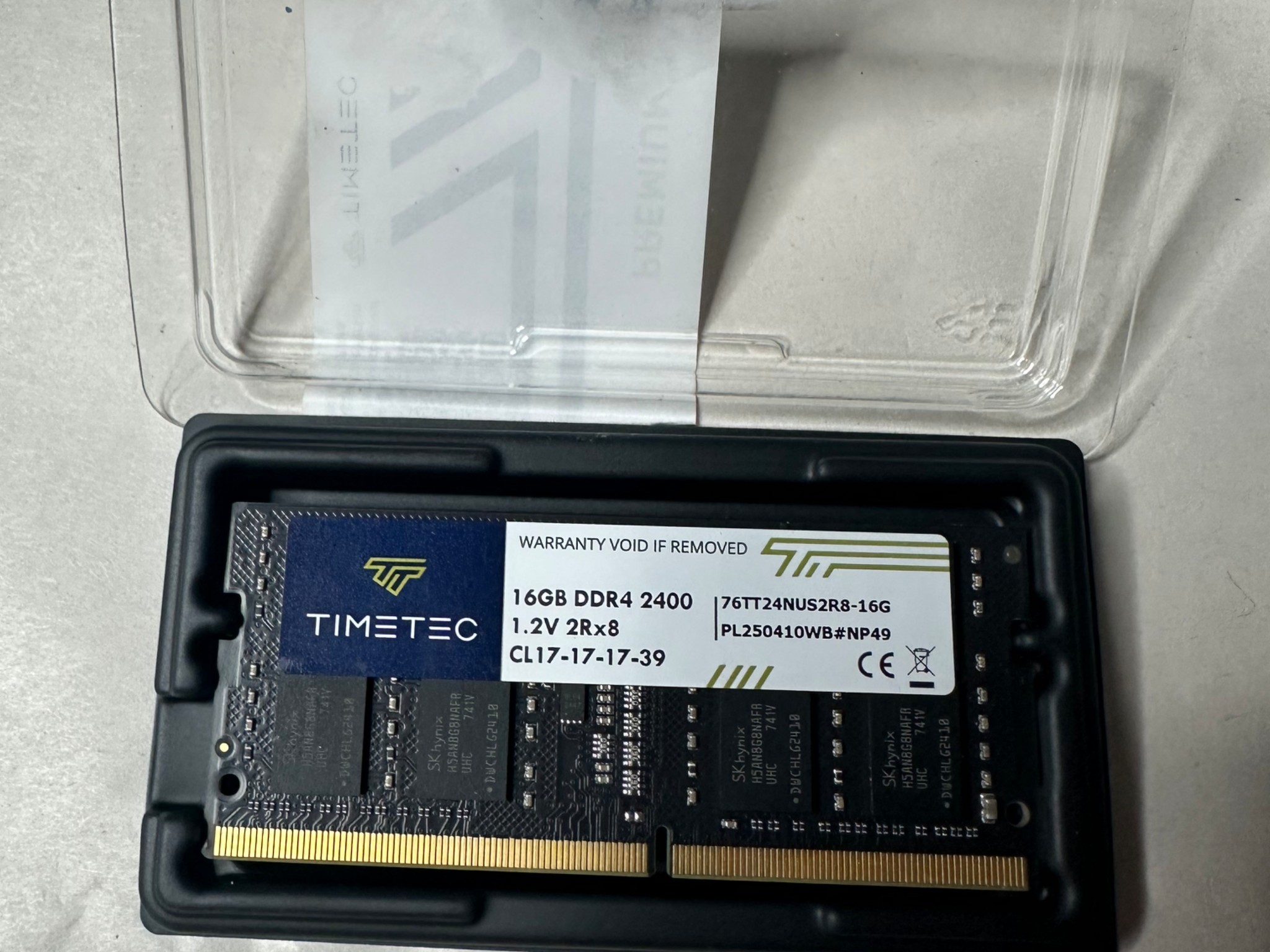 Timetec 16GB DDR4 2400MHz PC4-19200 Non-ECC Unbuffered 1.2V CL17