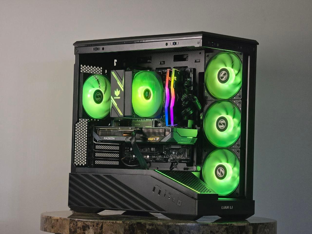 FREE SHIP 🖤🌈 Black RGB Gaming PC | RX 9060 XT 16 GB | AMD Ryzen 7 5700X | 1 TB NVME | 32 GB DDR4