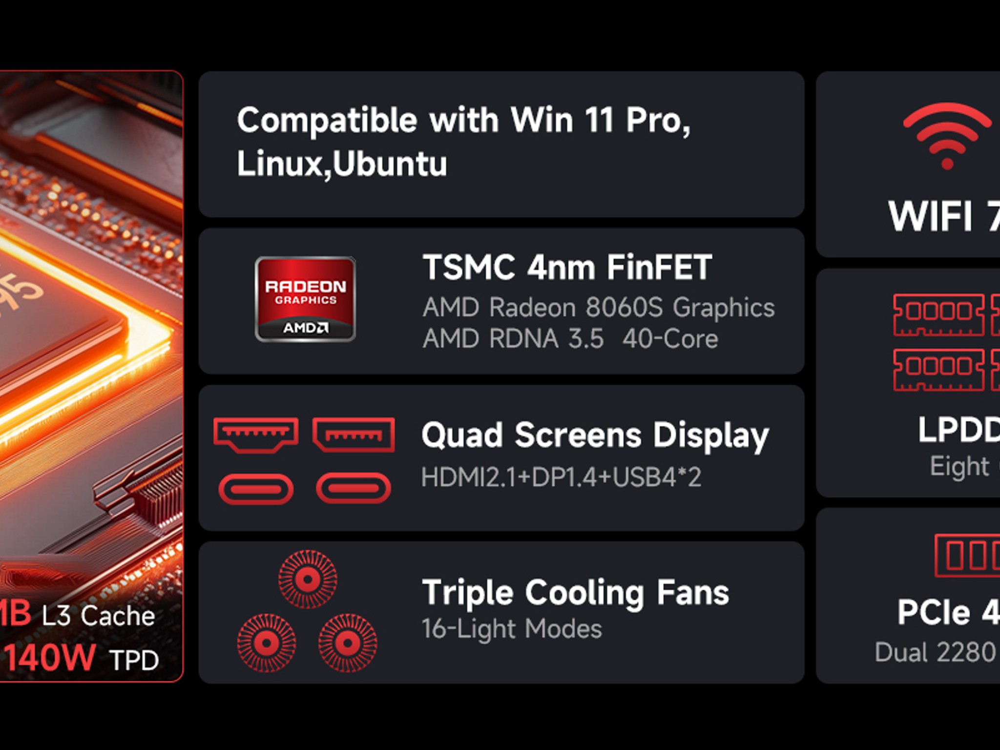 GMKtec EVO-X2 AI Mini PC - AMD Ryzen Al Max+ 395 - 64GB LPDDR5X 8000MHz - 1TB PCIe 4.0 SSD