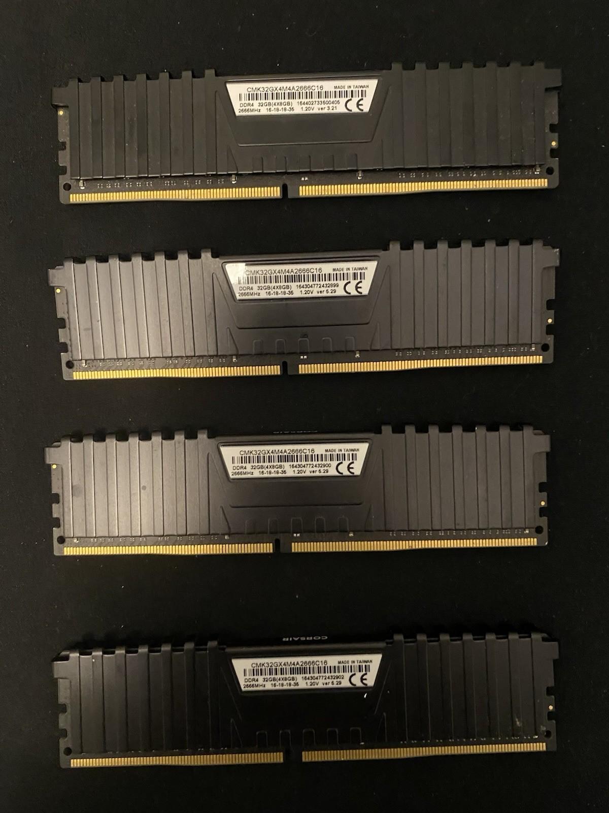 Corsair Vengeance LPX DDR4 32GB(4x8GB) all 4 Sticks