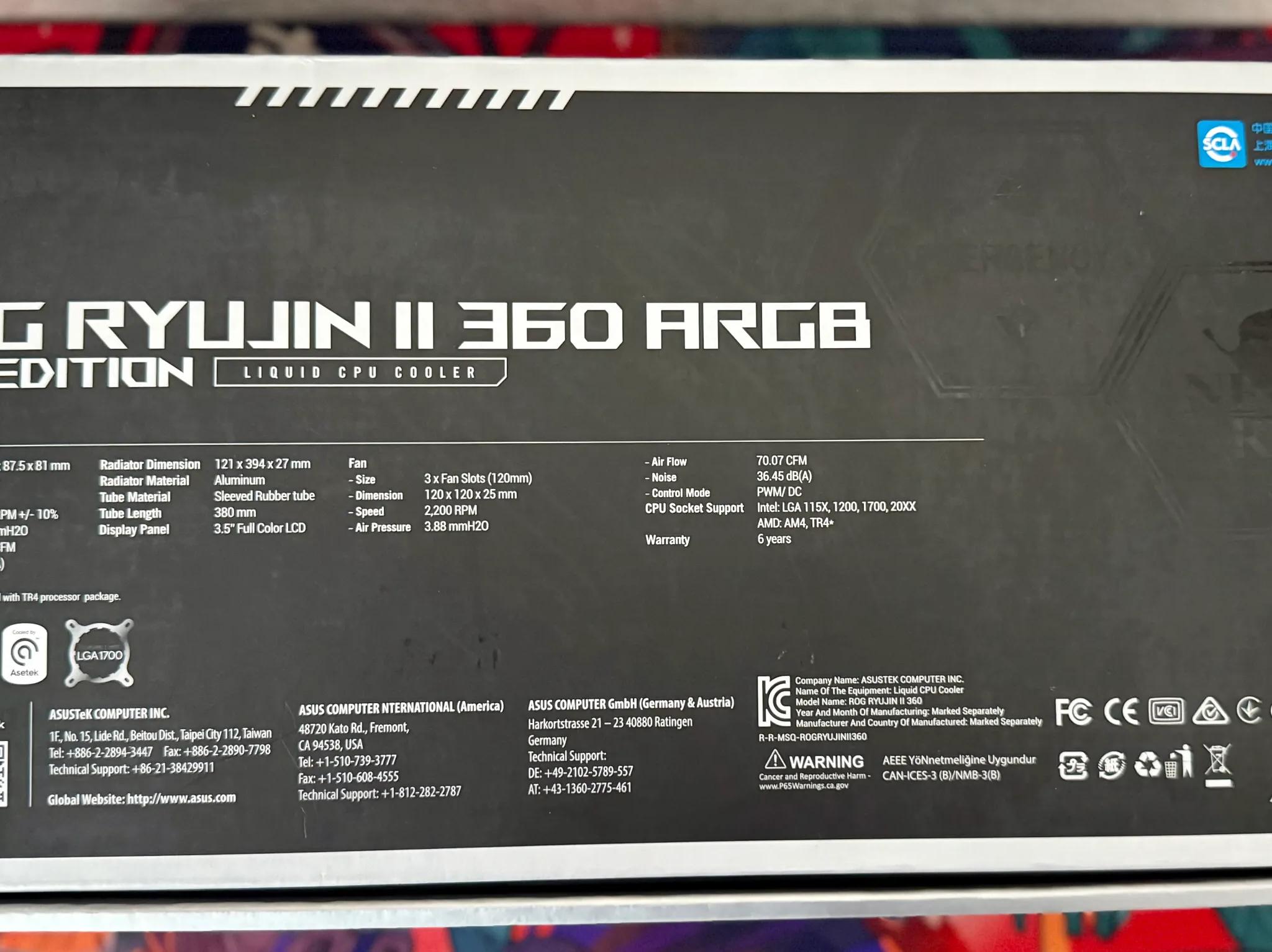 ASUS ROG RYUJIN II 360 ARGB EVA EDITION Water Cooler ARGB