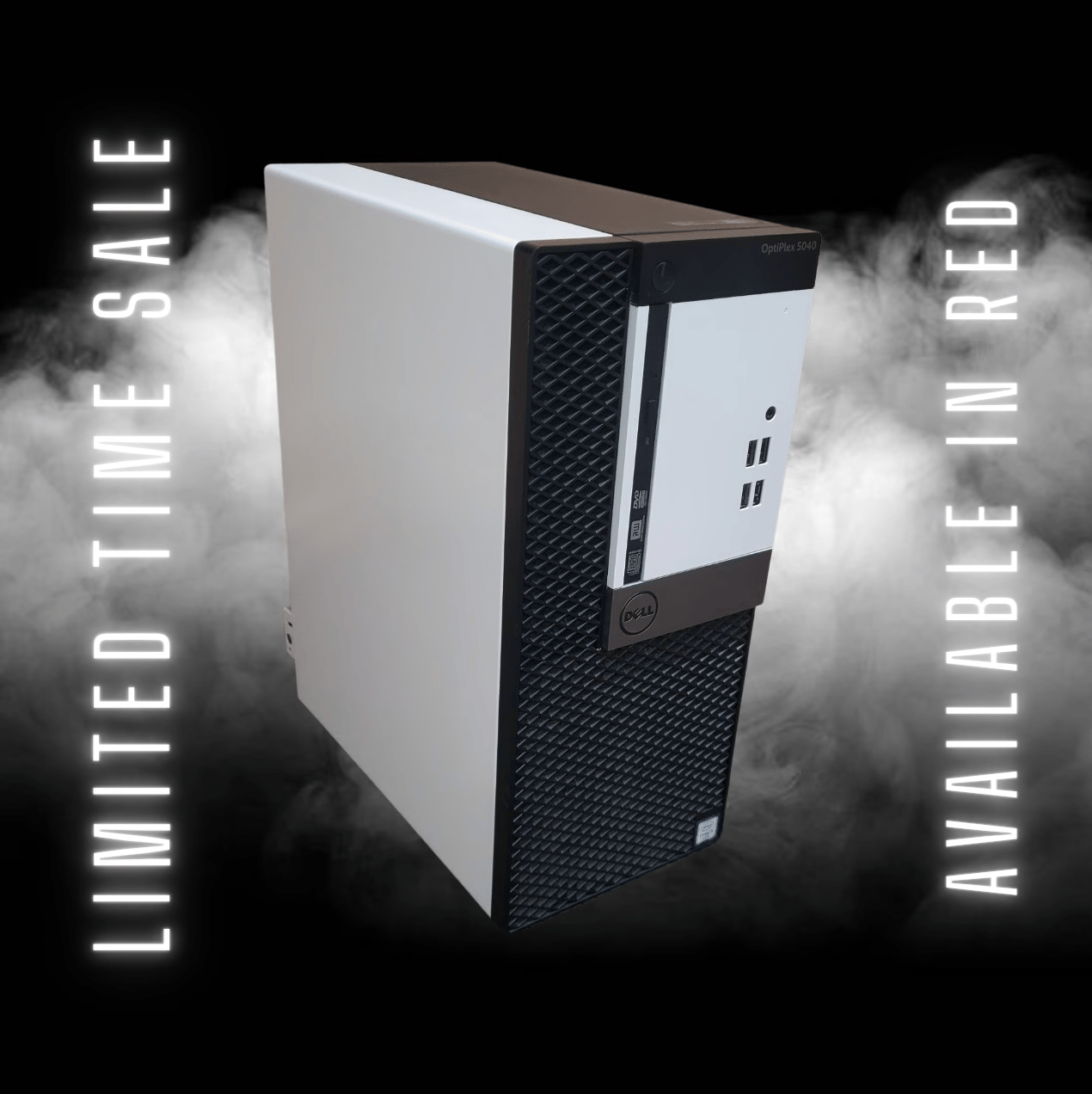 CLEARANCE: 1050ti + i5 6500, 16GB RAM, 2TB HDD, 256GB SSD, Windows 10P (Black and White Gaming PC)