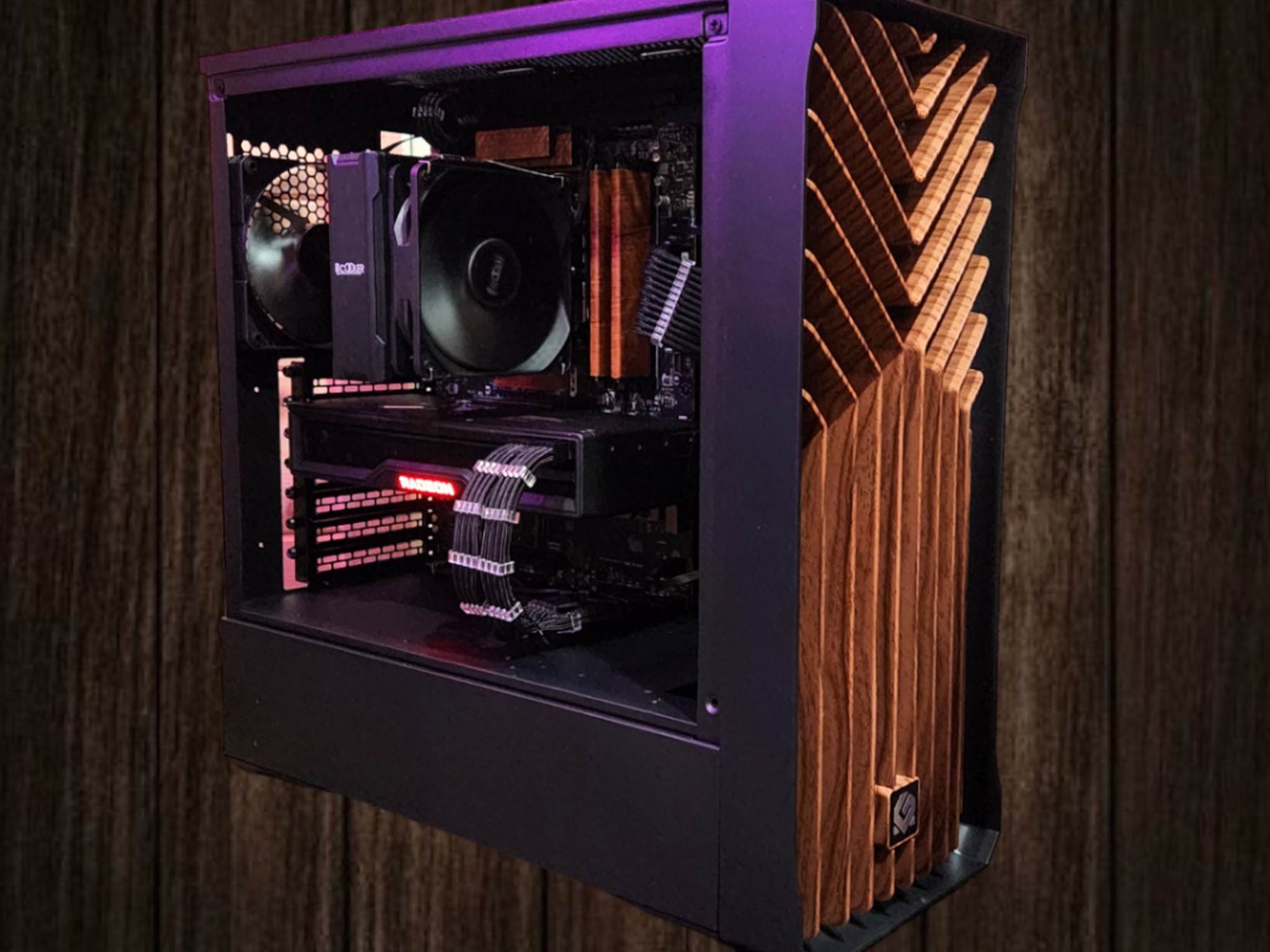🌲Lumberjack🪵: RX 6950 XT | Ryzen 7600 | 32GB DDR5 6000Mhz RAM | 2TB SSD | 5 Fans | Black Wood PC
