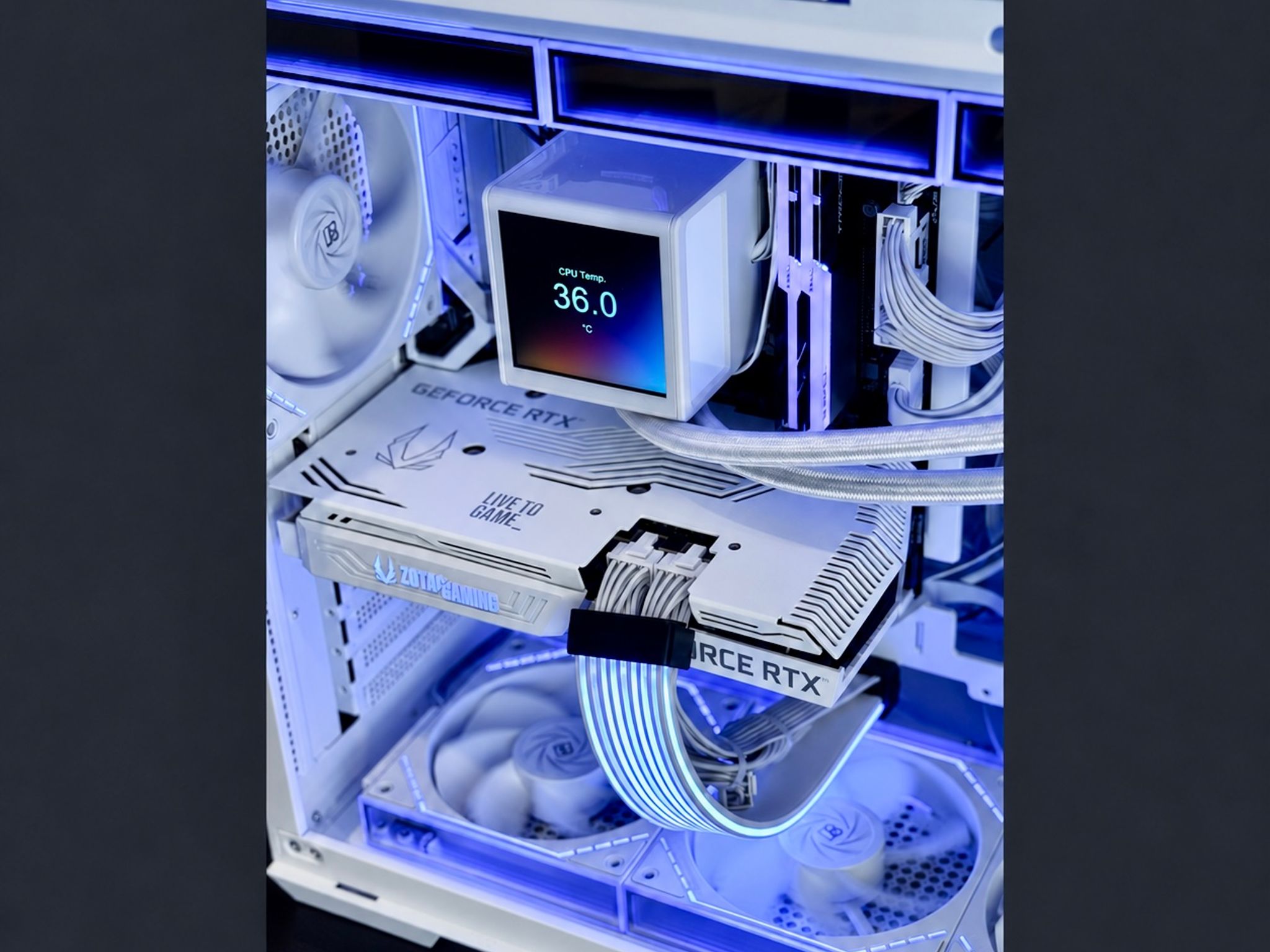❄️ White RTX 3070 Gaming PC | i7-12700F | 360mm LCD Liquid Cooling | 1TB NVMe