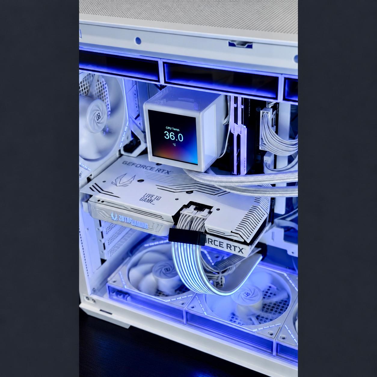 ❄️ White RTX 3070 Gaming PC | i7-12700F | 360mm LCD Liquid Cooling | 1TB NVMe