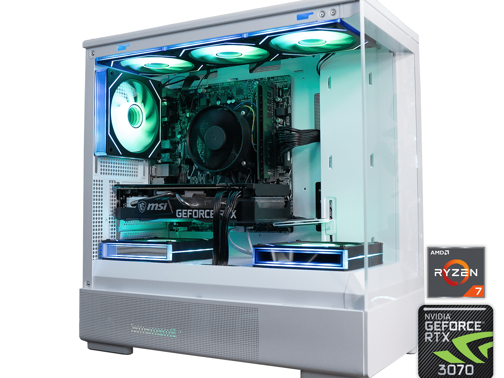 ❄️🌨 | MSI GeForce RTX 3070 8GB | RYZEN 7 5700G | 32GB DDR4 RAM | 1TB NVME + 2TB HD | Arctic Borealis