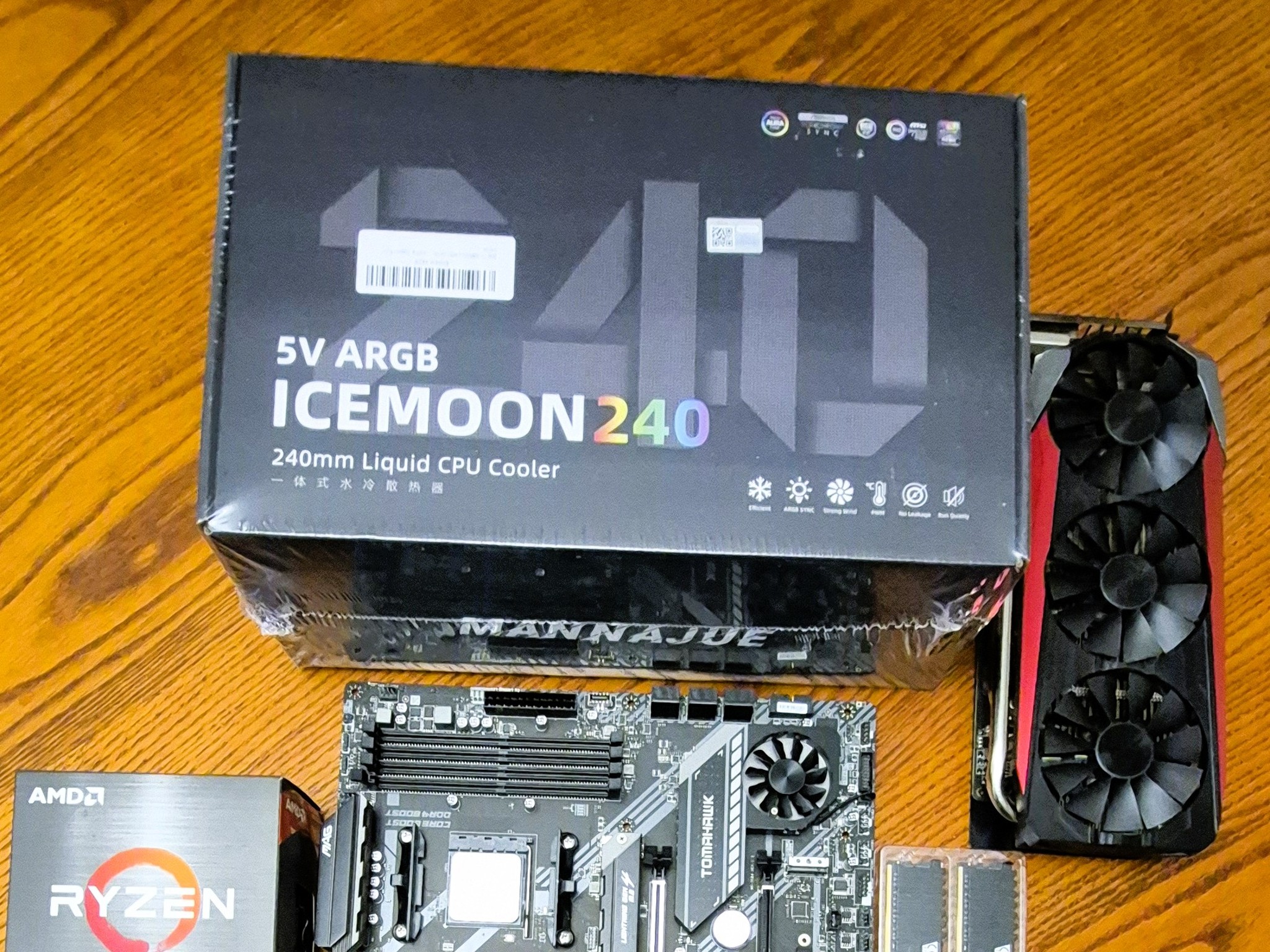 Pre-Owned  MSI X570 Tomahawk, Ryzen 9 5950X, New ARGB ICEMOON Liquid Cooler, 32GB RAM, ASUS 8GB VC