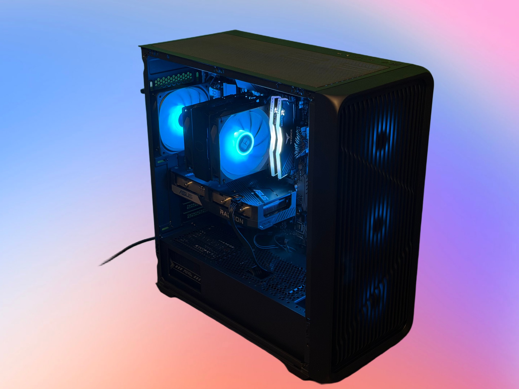 🩵High-Airflow 1080p Gaming PC | RX 6600 XT | Ryzen 5 5500 | 16GB DDR4 | 2TB SSD