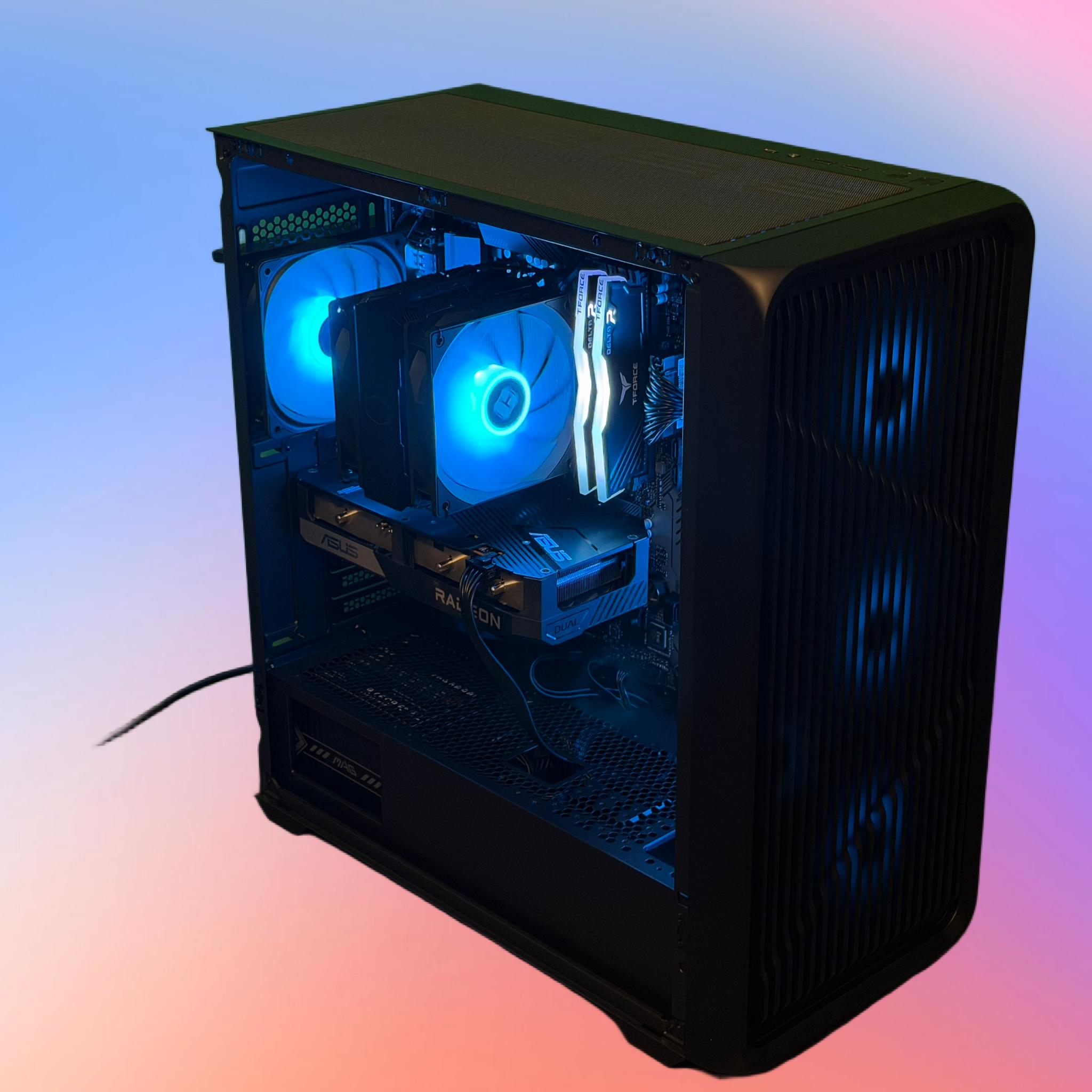 🩵High-Airflow 1080p Gaming PC | RX 6600 XT | Ryzen 5 5500 | 16GB DDR4 | 2TB SSD