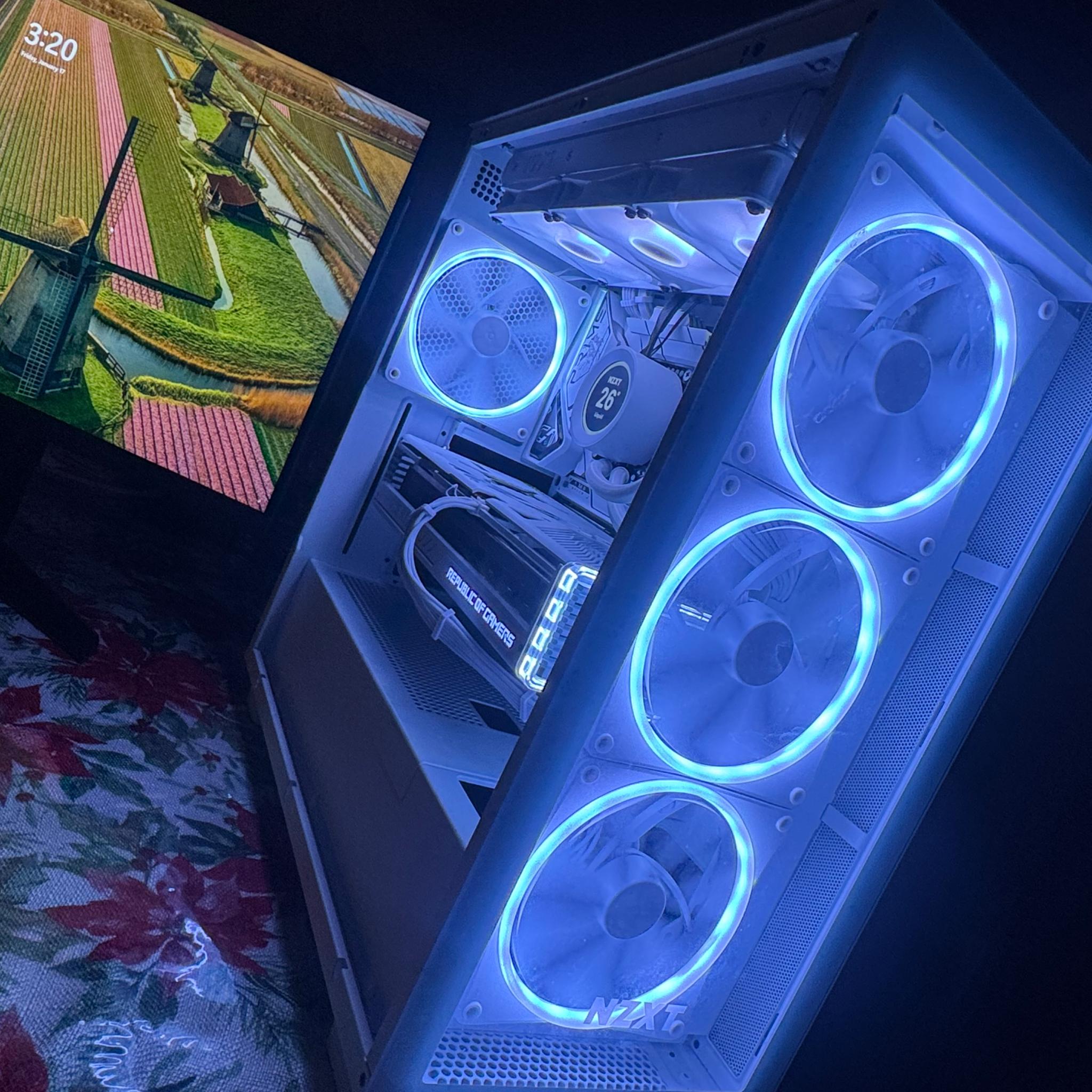 4090 ROG STRIX WHITE *(SOLD)* NO GPU*❄️ ALL WHITE CUSTOM BUILD❄️
