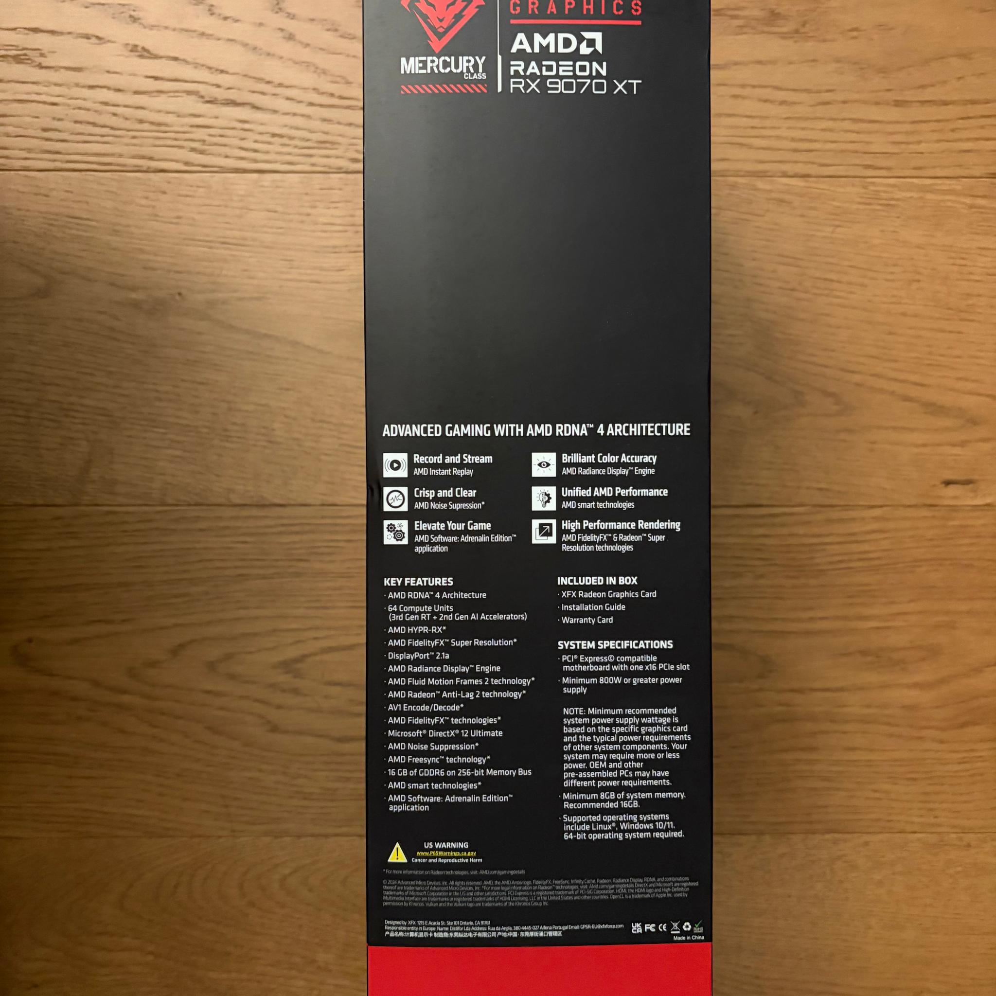 XFX Mercury AMD Radeon RX 9070XT OC Gaming Edition with RGB 16GB GDDR6