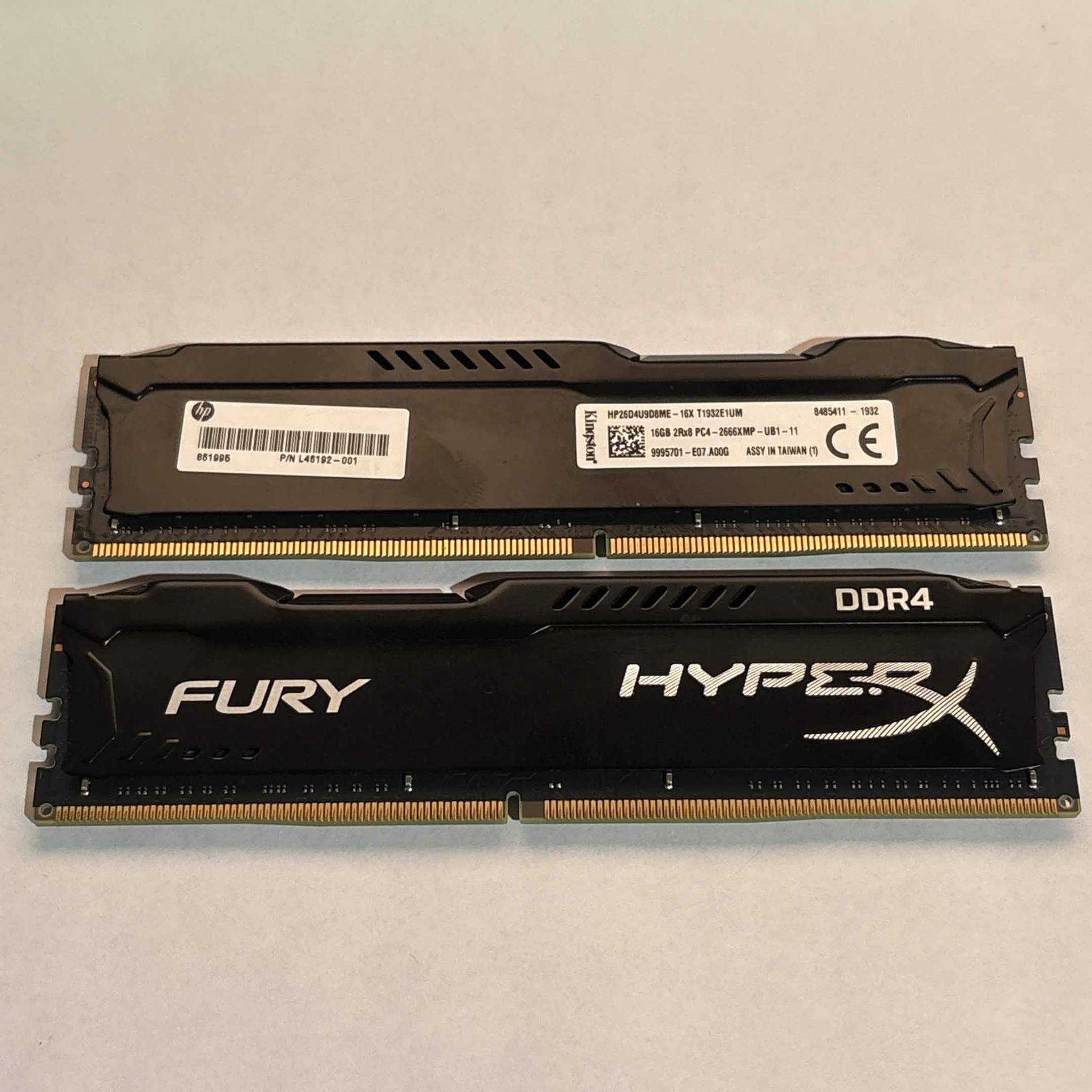 HyperX Fury 16GB (2x8GB) DDR4 2666MHz RAM HP OEM