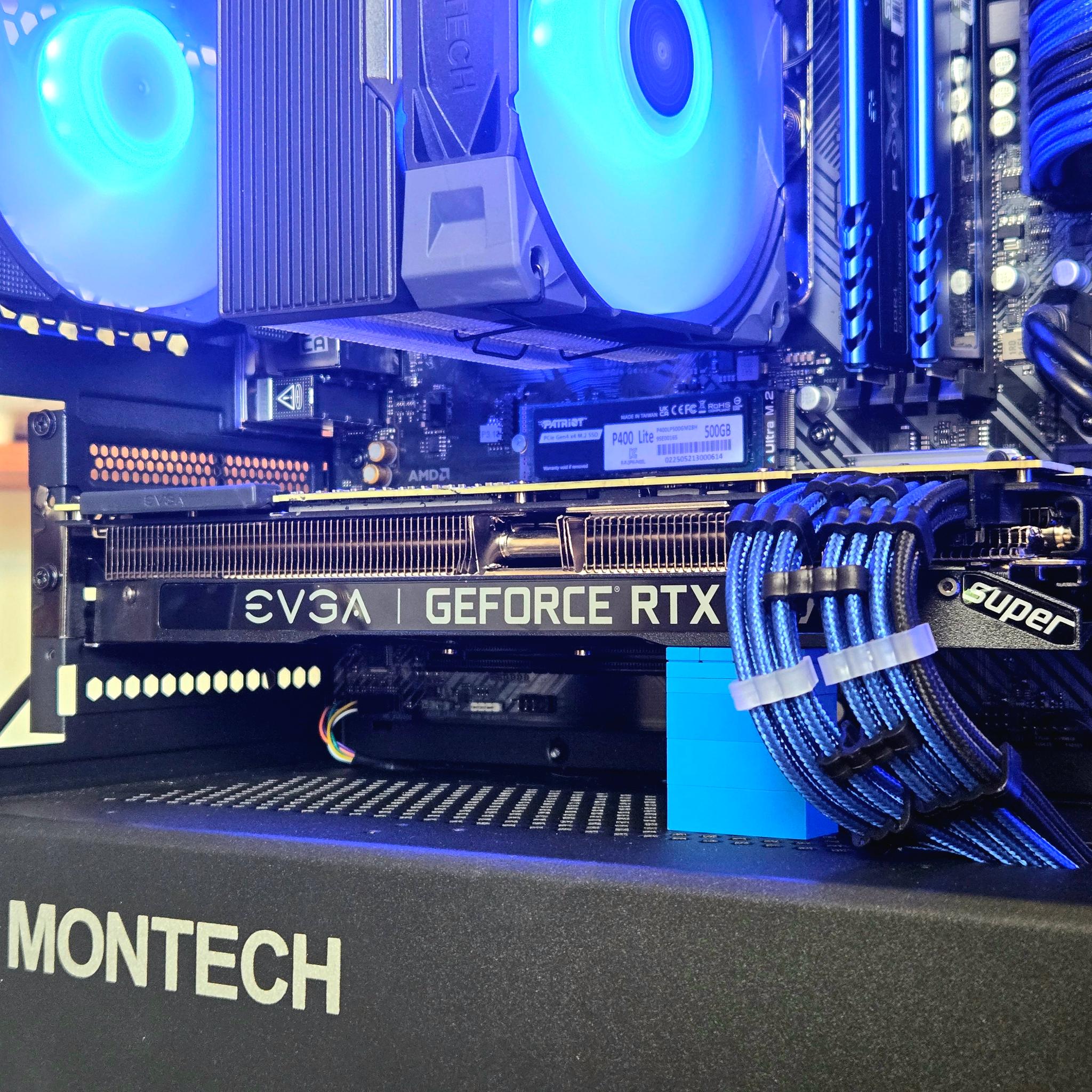 Blue + Black Gaming PC | RTX 2070 Super | Ryzen 5 3600 | 16GB | 1TB | 500W | Wi-Fi + BT | ARGB