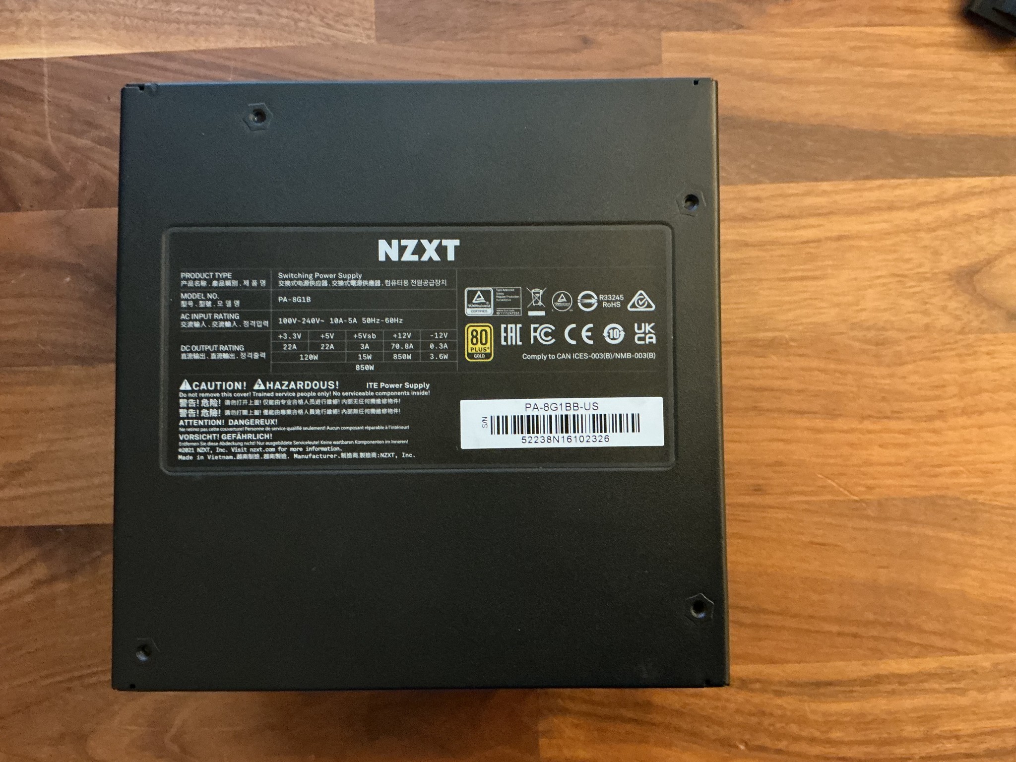NZXT c850 850w Fully Modular Gold Rated PSU