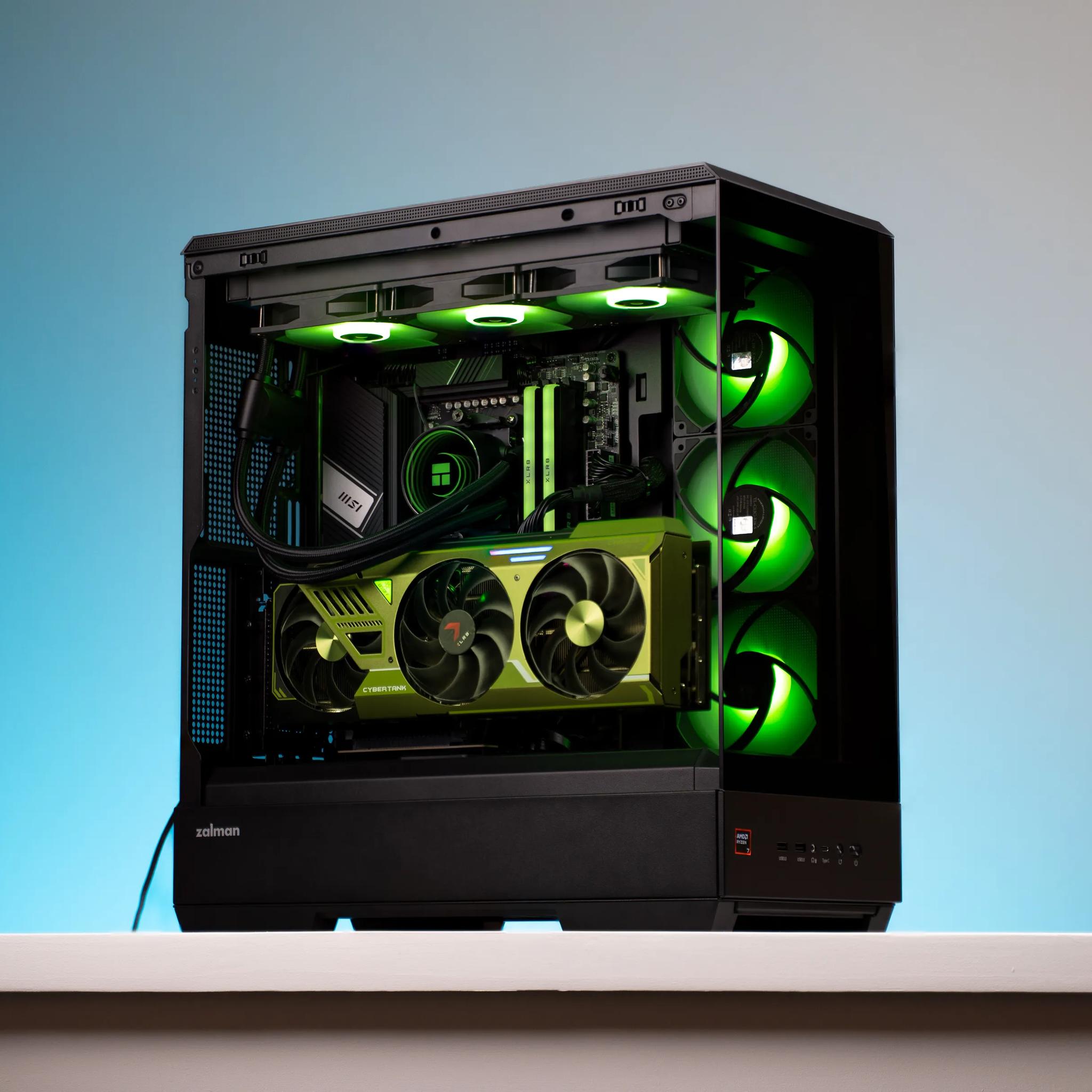 “Hylobius F” RTX 4080 Ryzen 7 7800X3D 2TB 32GB Windows 11 Workstation Gaming PC