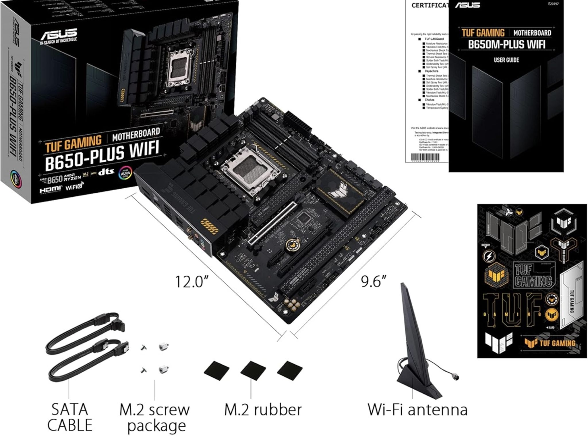 ASUS TUF GAMING B650-PLUS WIFI AMD B650 AM5 Ryzen™ Desktop 9000 8000 and 7000 ATX motherboard