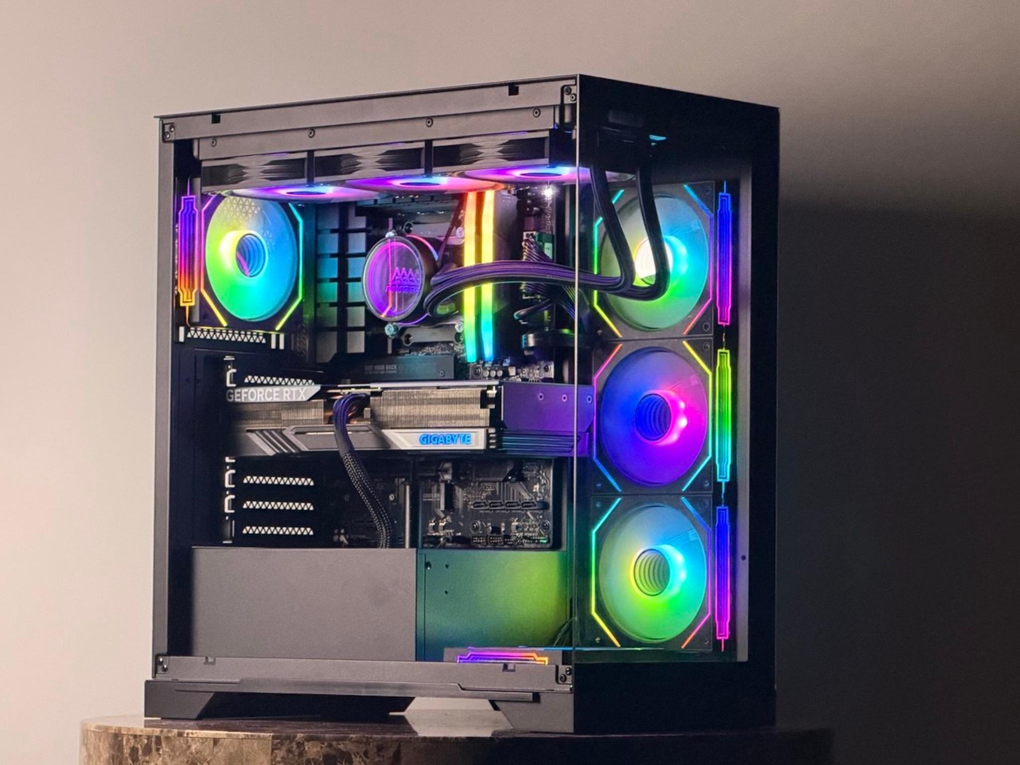 FREE SHIP 🖤🌈 Black RGB Gaming PC | RTX 4070 Ti Super 16 GB | Ryzen 7 7700 | 1TB SSD | 32 GB DDR5