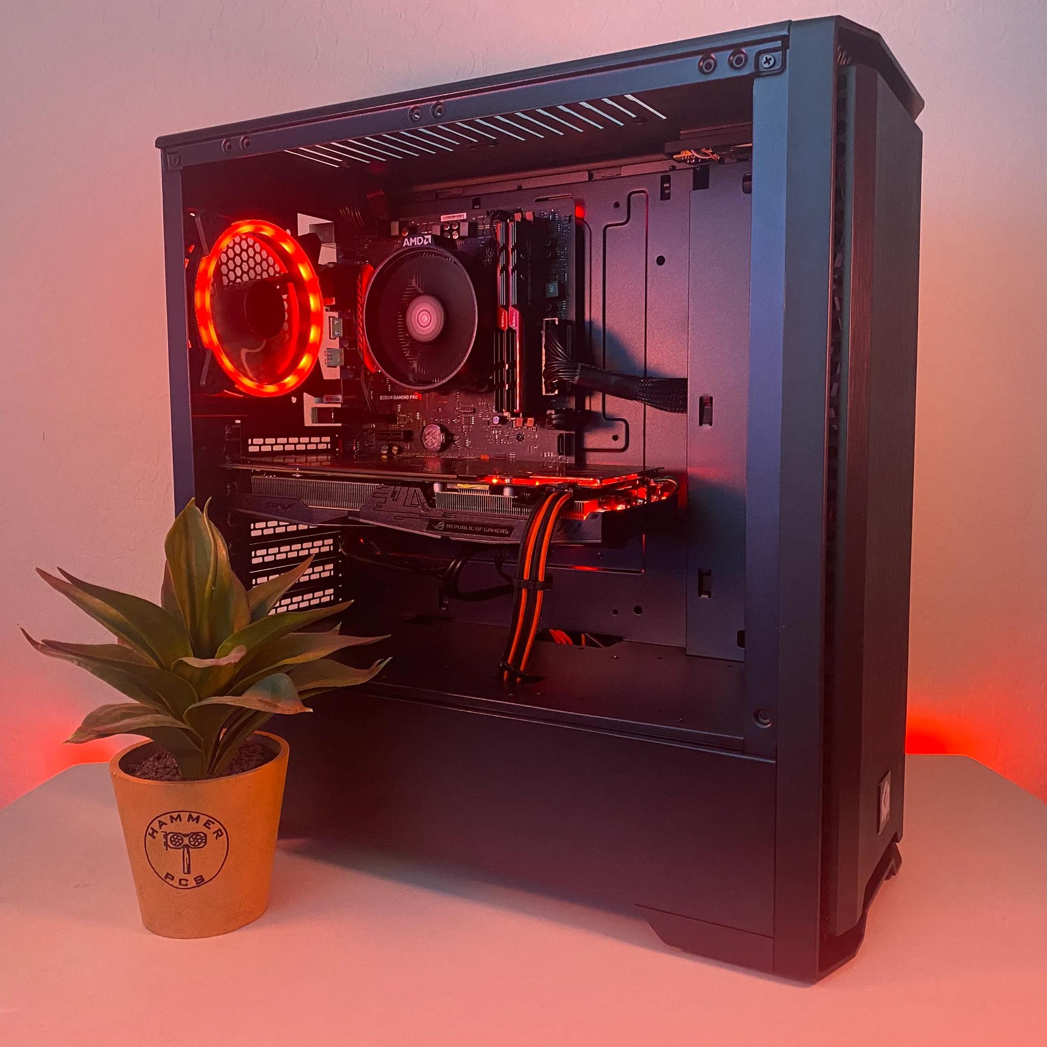 🔴 Black/Red Gaming PC 🔴| Windows 11, AMD Ryzen | Fortnite, Valorant, Rainbow 6, Minecraft, more!
