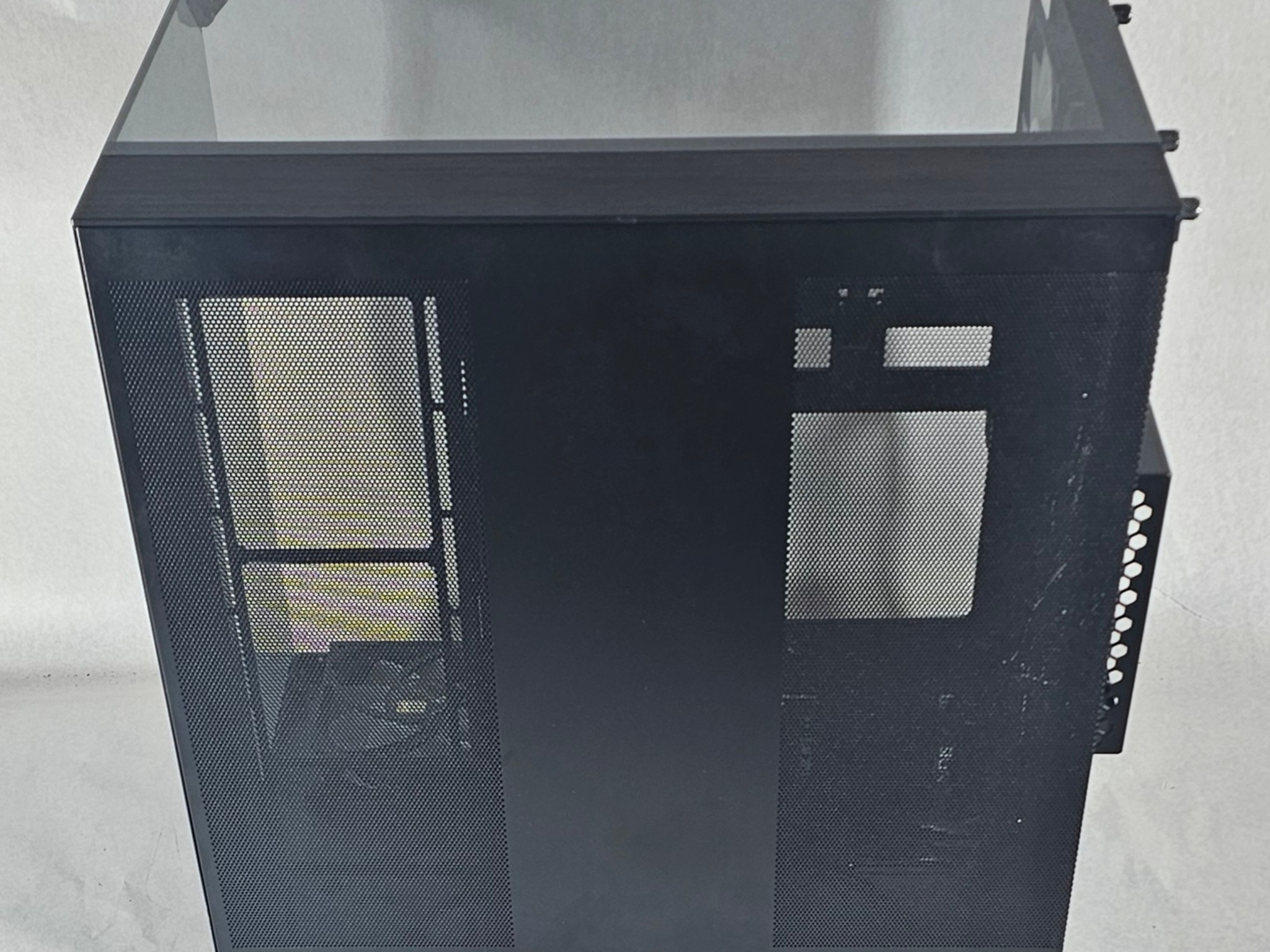 Black PC Case with Tempered Glass w/ 5 Fans