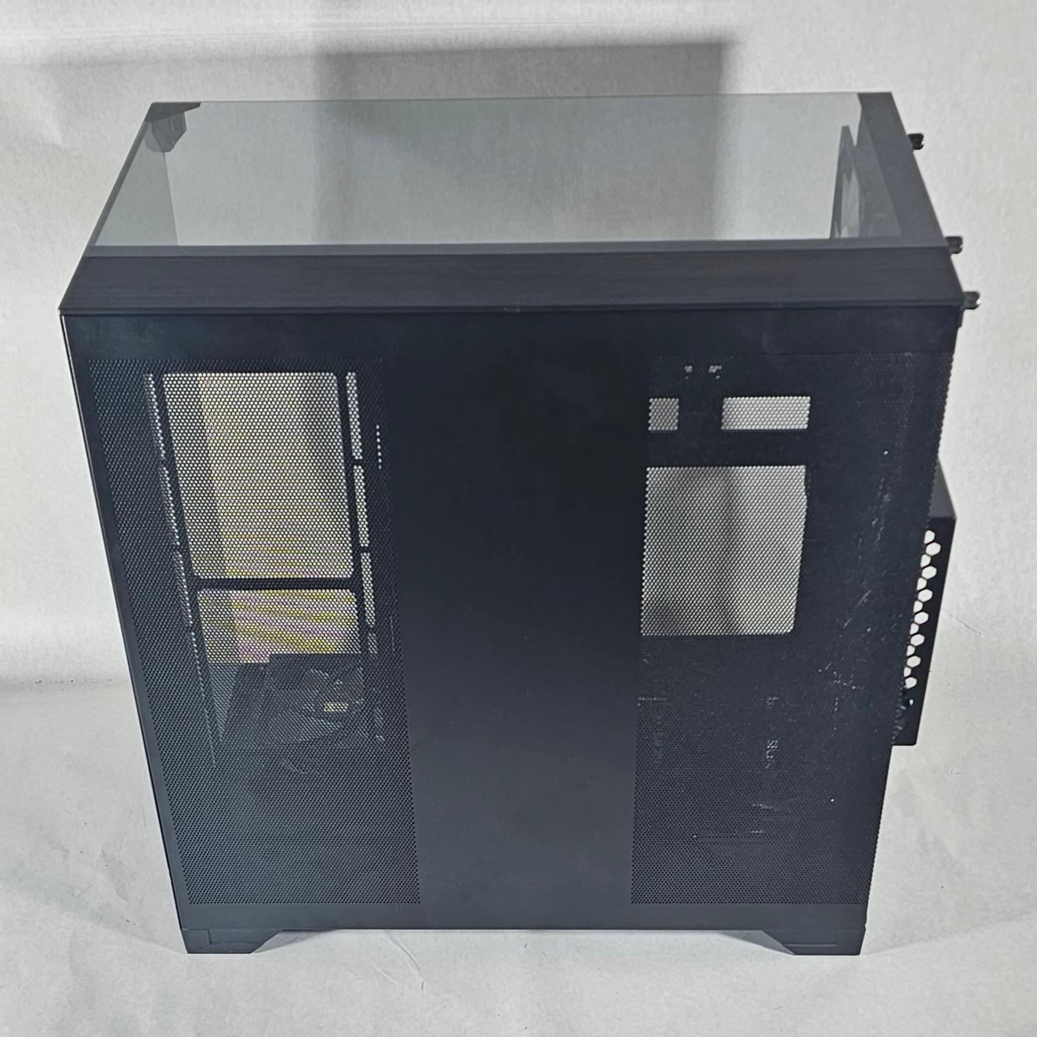 Black PC Case with Tempered Glass w/ 5 Fans