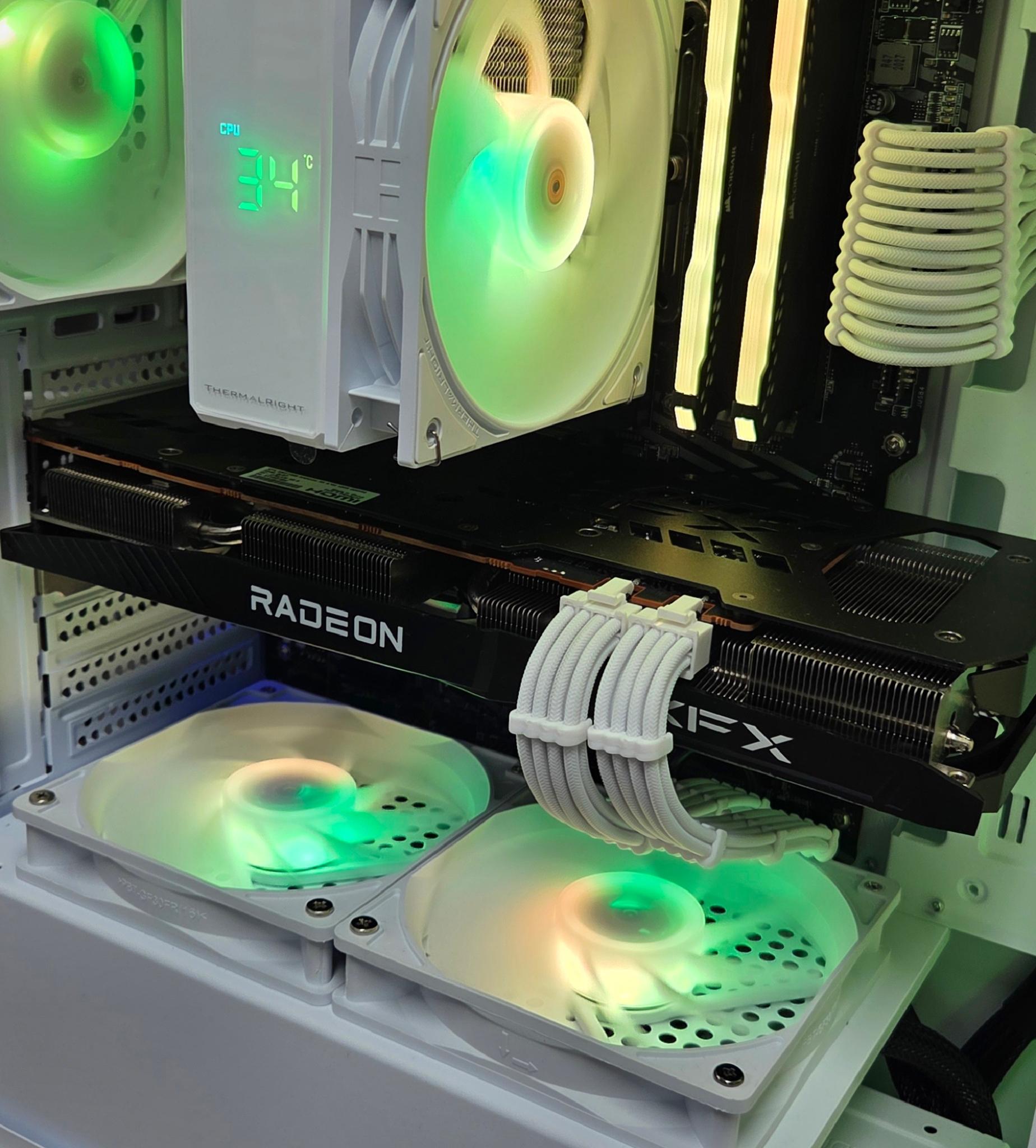 ❄️ UDGX Snowveil Shade — Ryzen 5 • RX 6700 10GB — 1080p/1440p White RGB Gaming PC