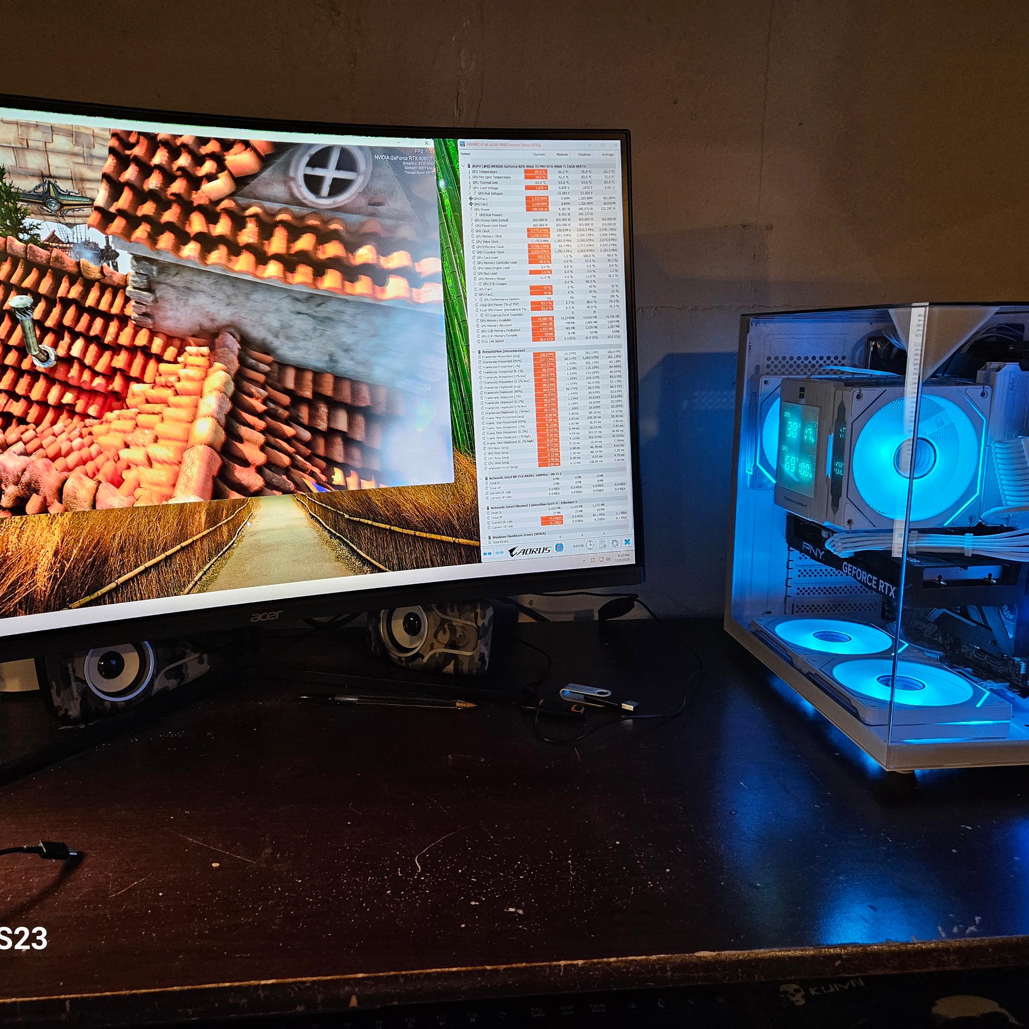 🚀 White RGB Gaming PC | RTX 4060 Ti 16GB | Intel i5-11600KF | 32GB RAM | 1TB NVMe | WiFi