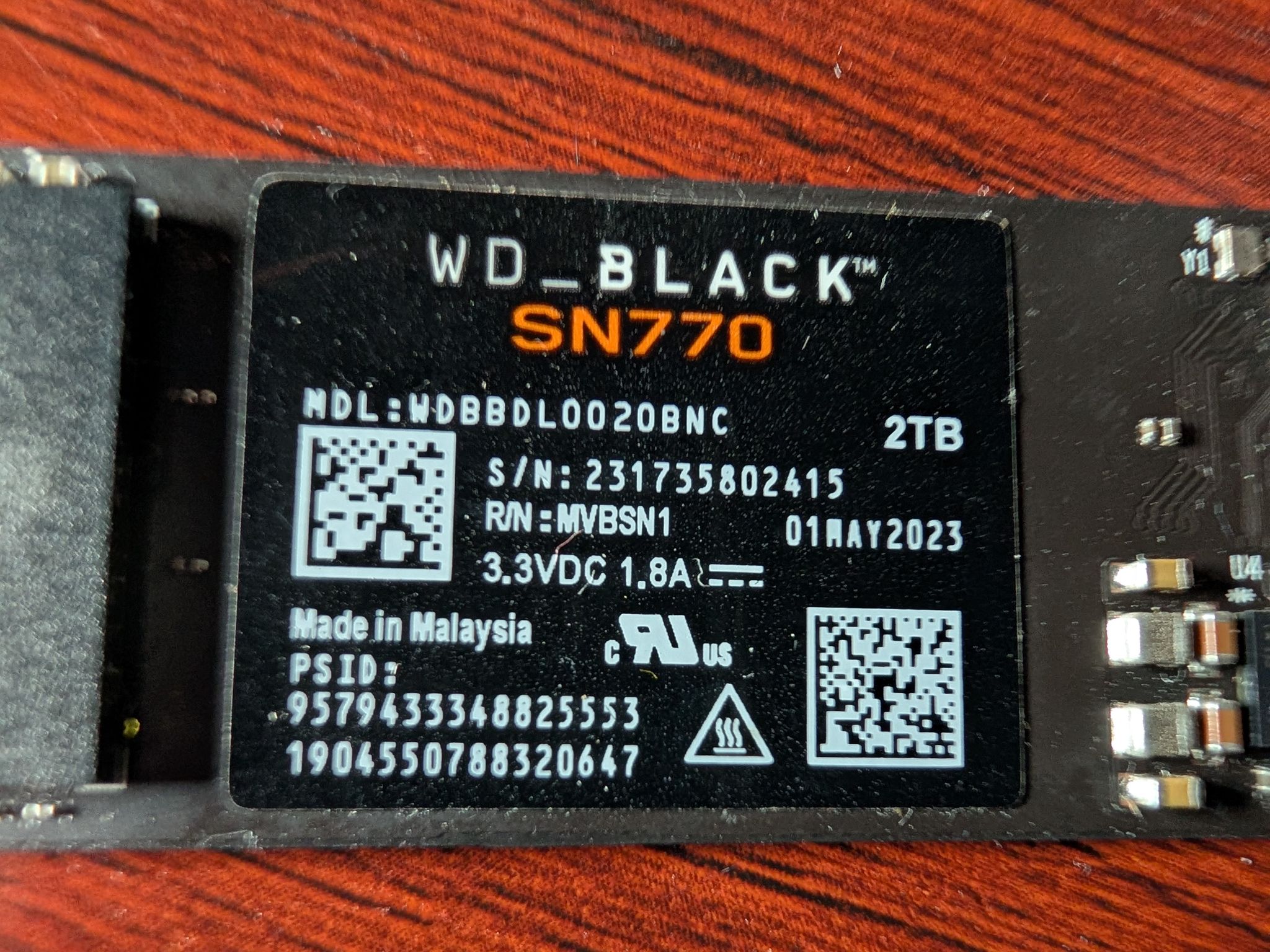 Western Digital Black SN770 2TB M.2 NVMe SSD
