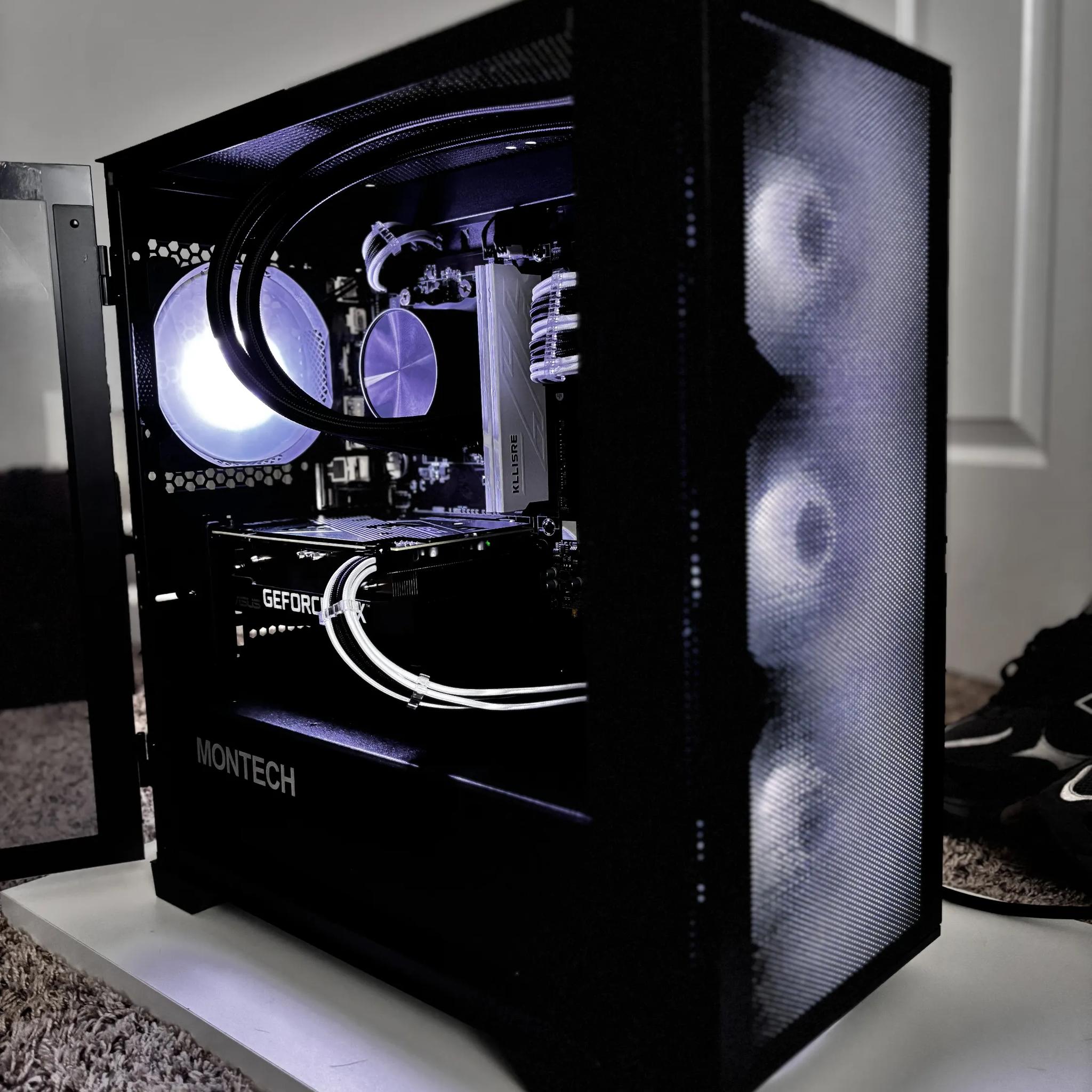 🐼 💧BLACK & WHITE LIQUID COOLED GAMING PC | 5600X + RTX 3060 12GB + 32GB RAM💧🐼