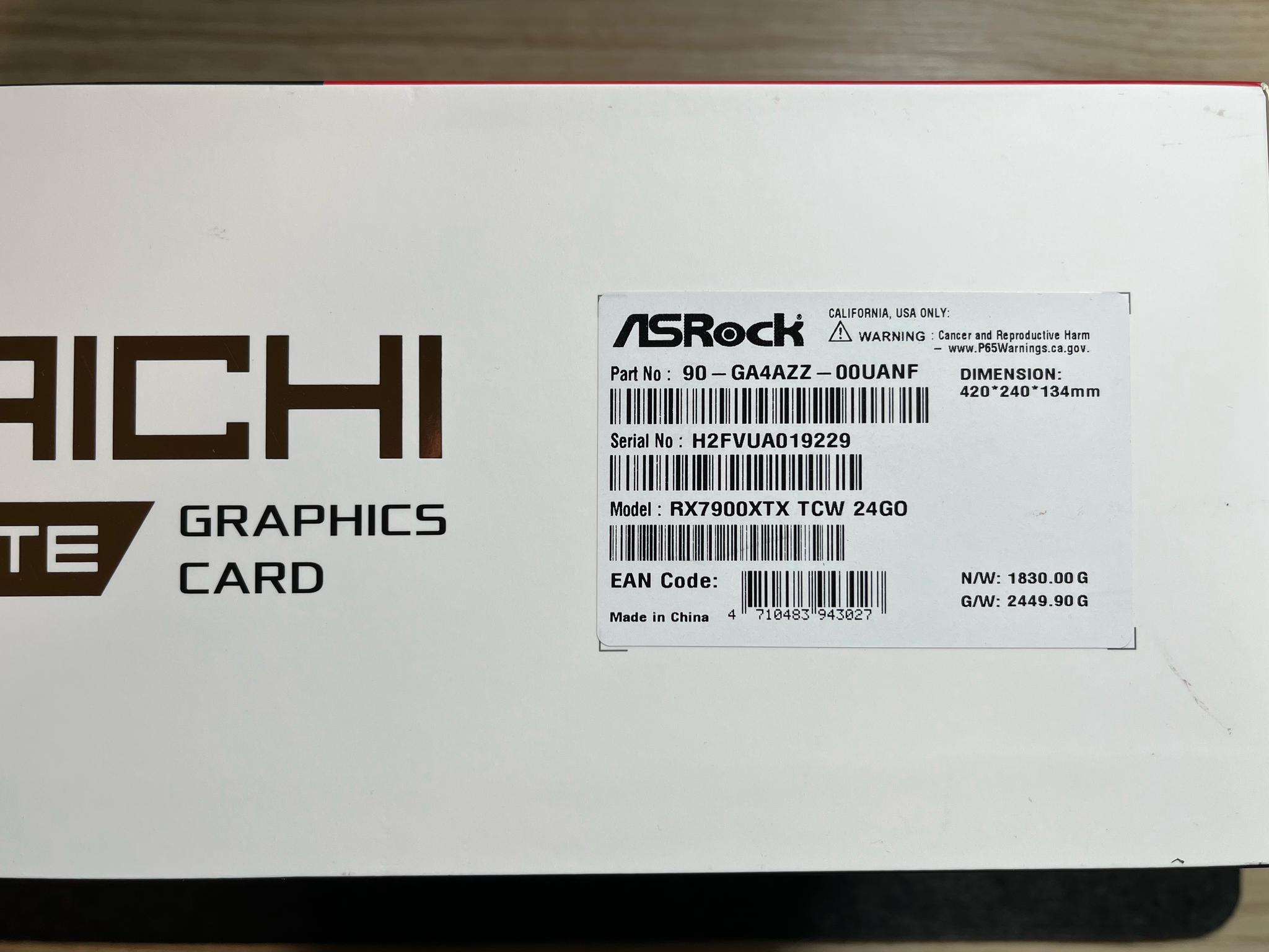 **SALE** RX 7900 XTX TAICHI WHITE 24GB OC AMD RADEON