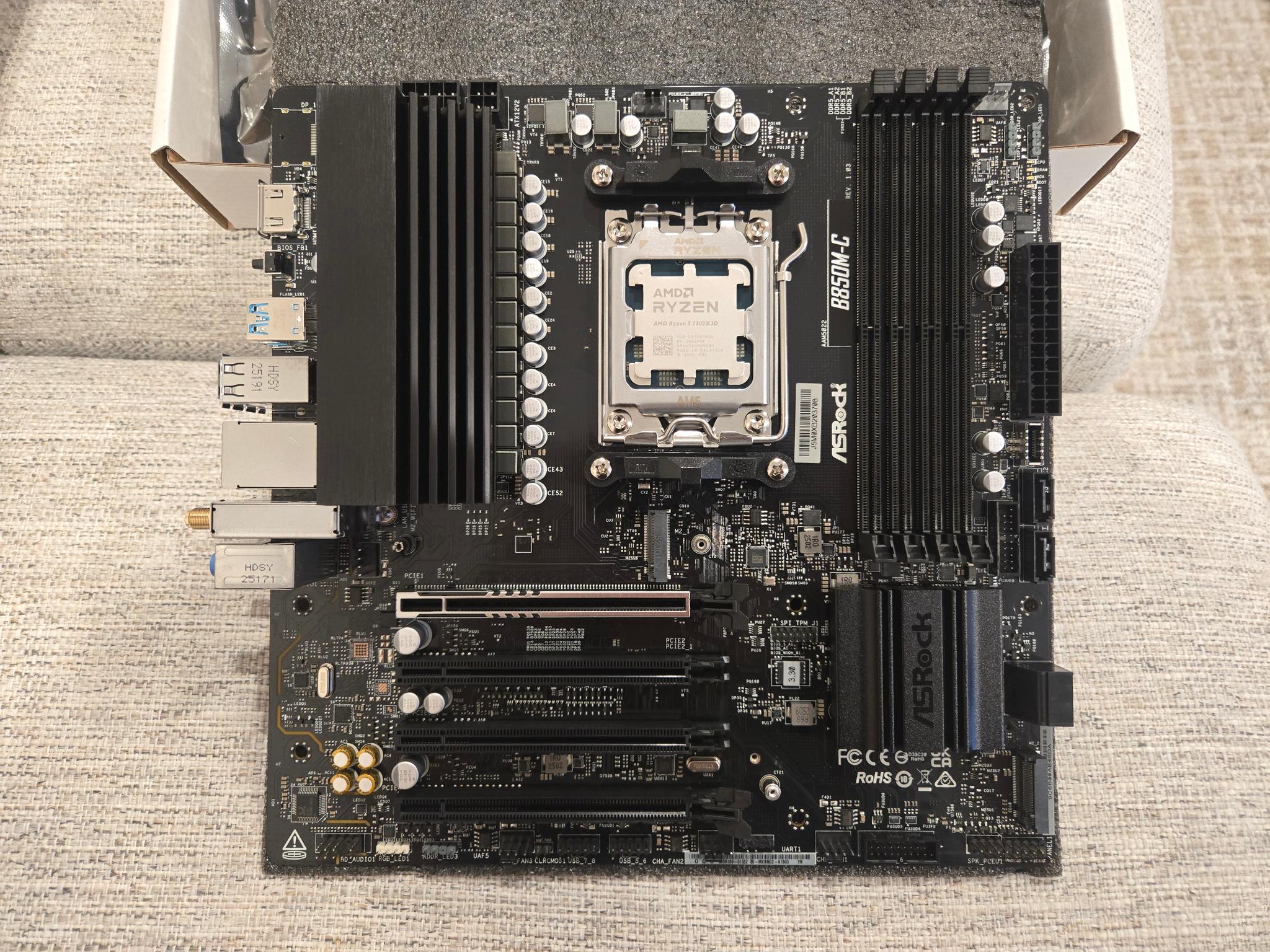 Ryzen 7500X3D/B850M-C Wi-Fi CPU/Motherboard Combo